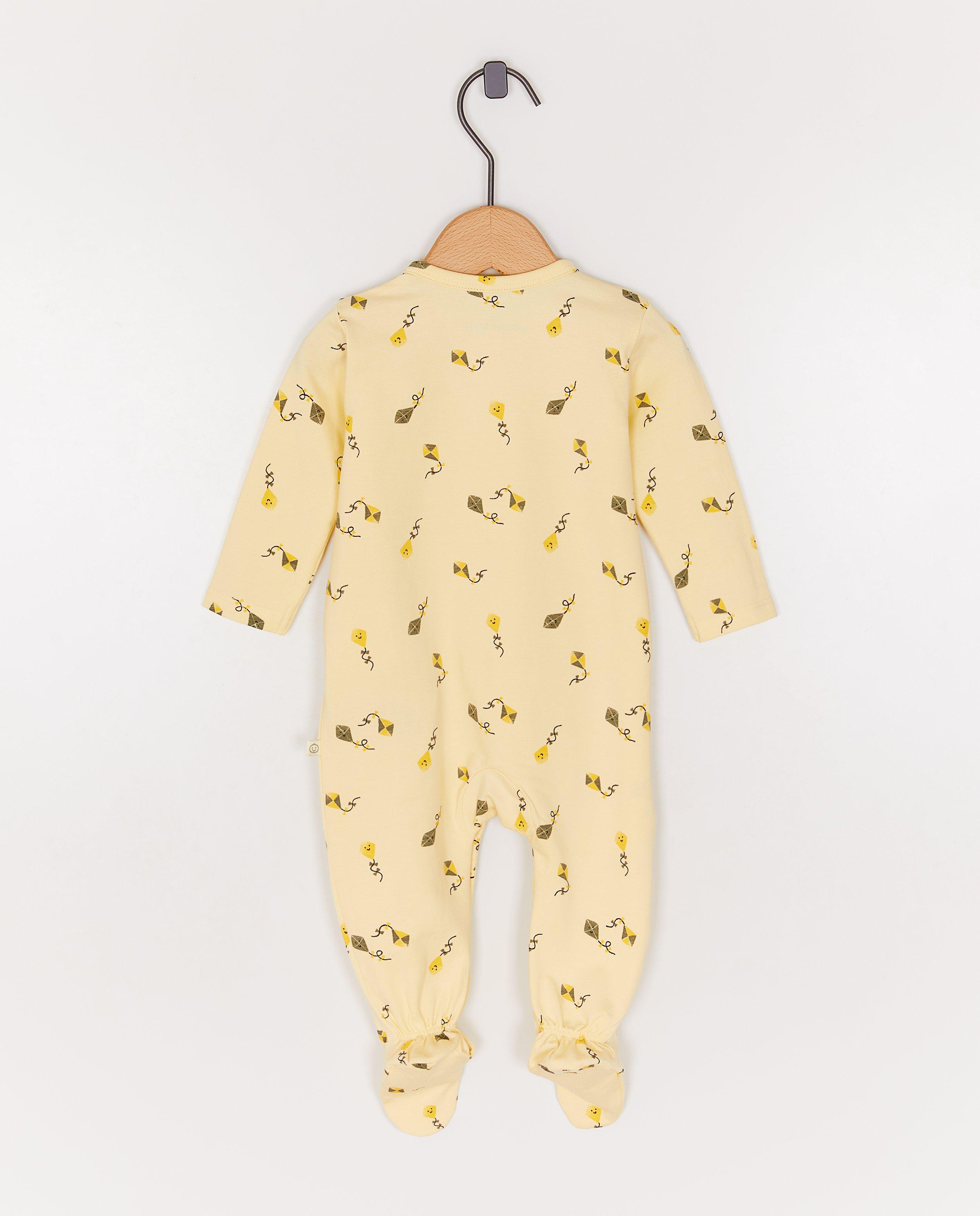 Pyjama avec pieds - D&eacute;tails du produit - jaune claire - image num&eacute;ro 2