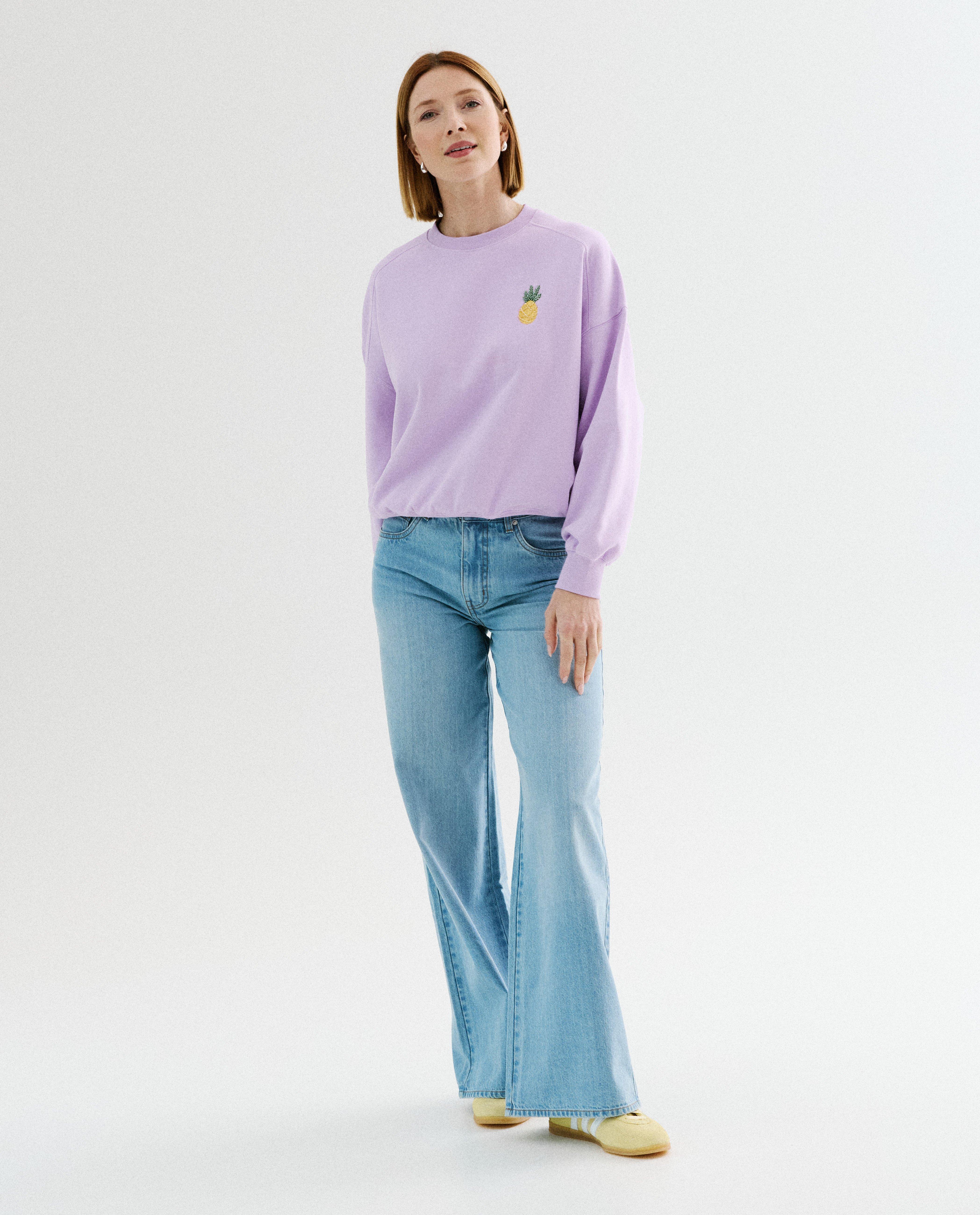 Sweater met patch ananas, oversized fit - Product Detail - lila - afbeelding nummer 2