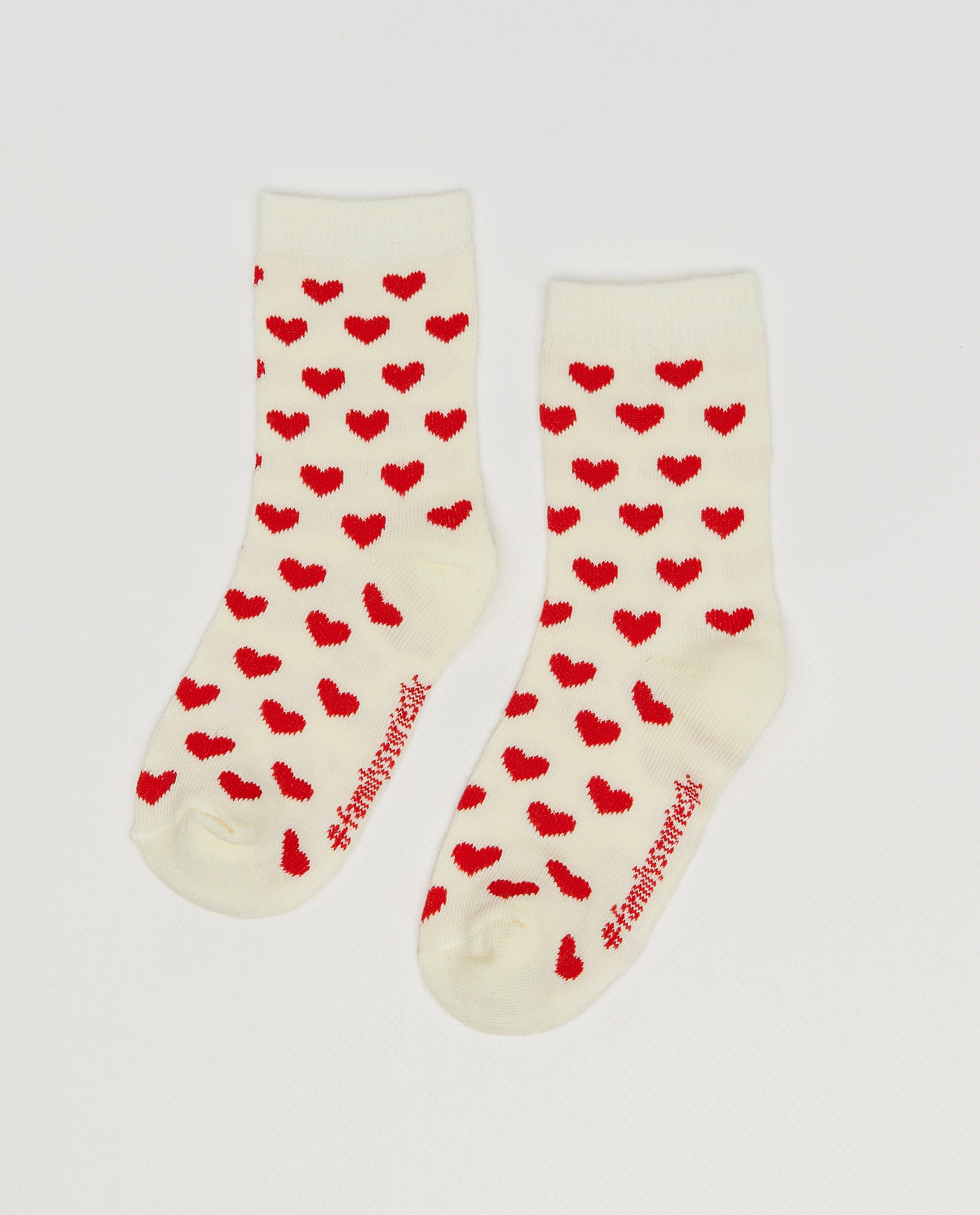 Chaussettes avec imprim&eacute; c&oelig;urs, 23&ndash;34