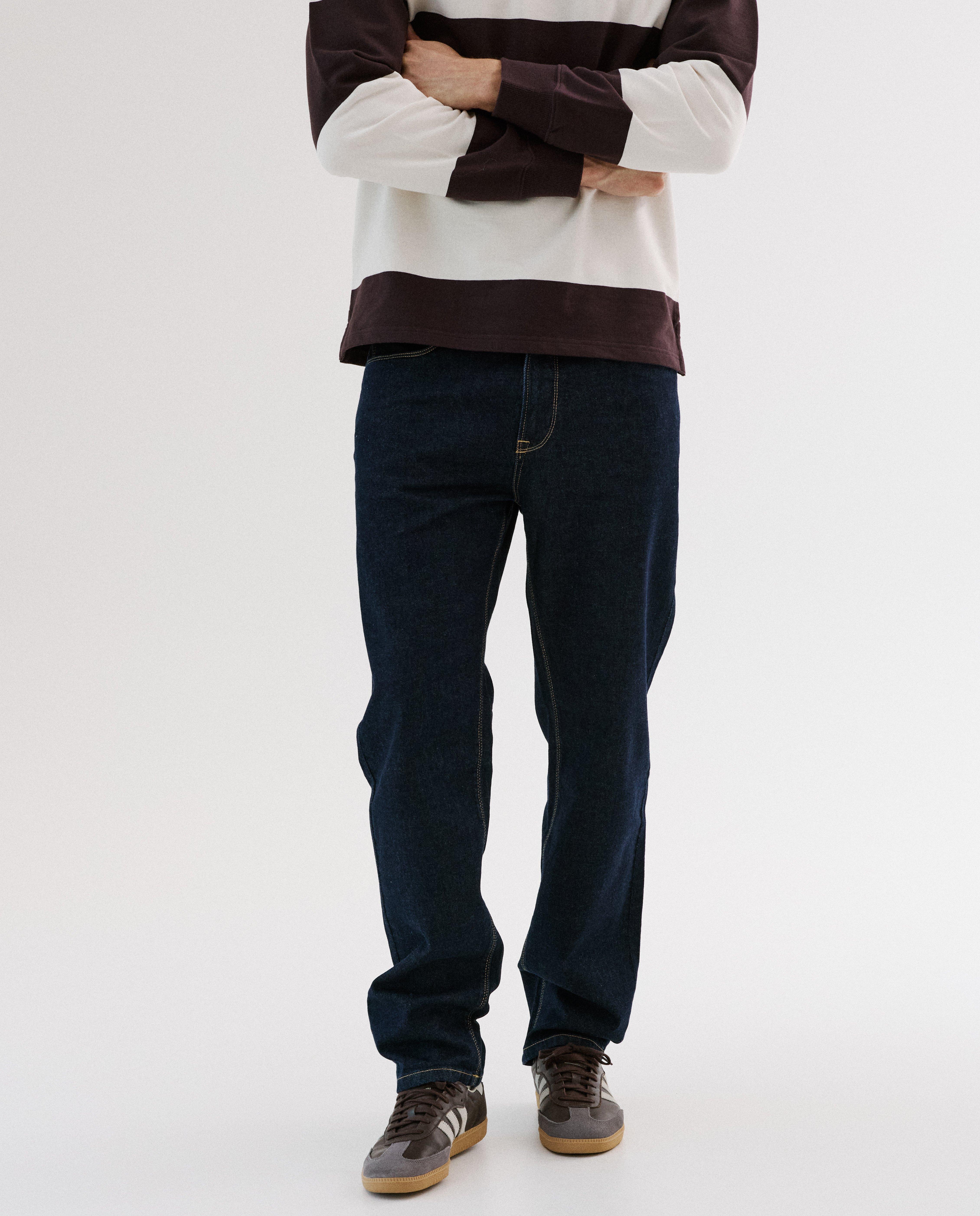 Jeans - Jean bleu fonc&eacute; en denim brut