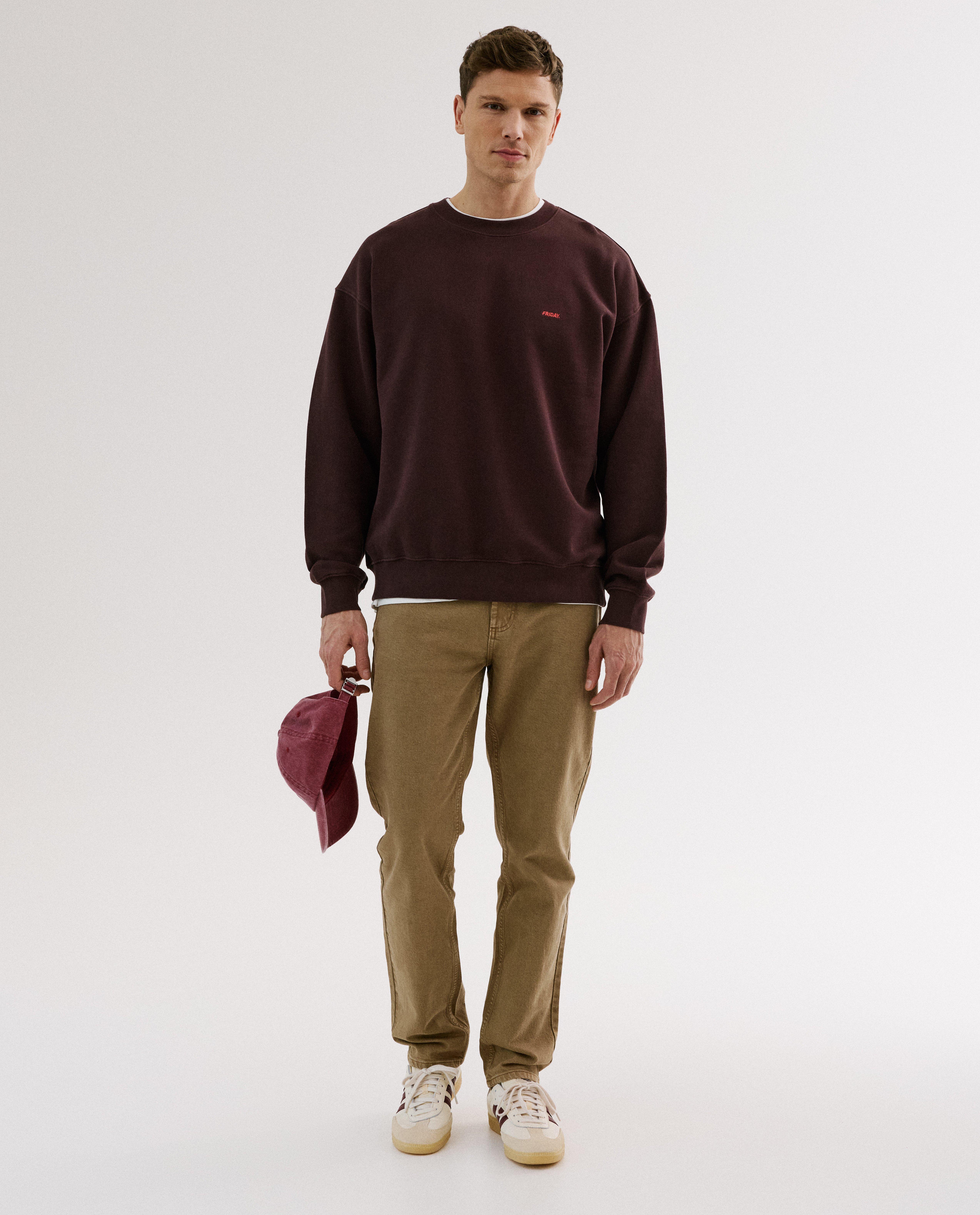 Sweater met geborduurd opschrift, loose fit - Product Detail - paars - afbeelding nummer 2