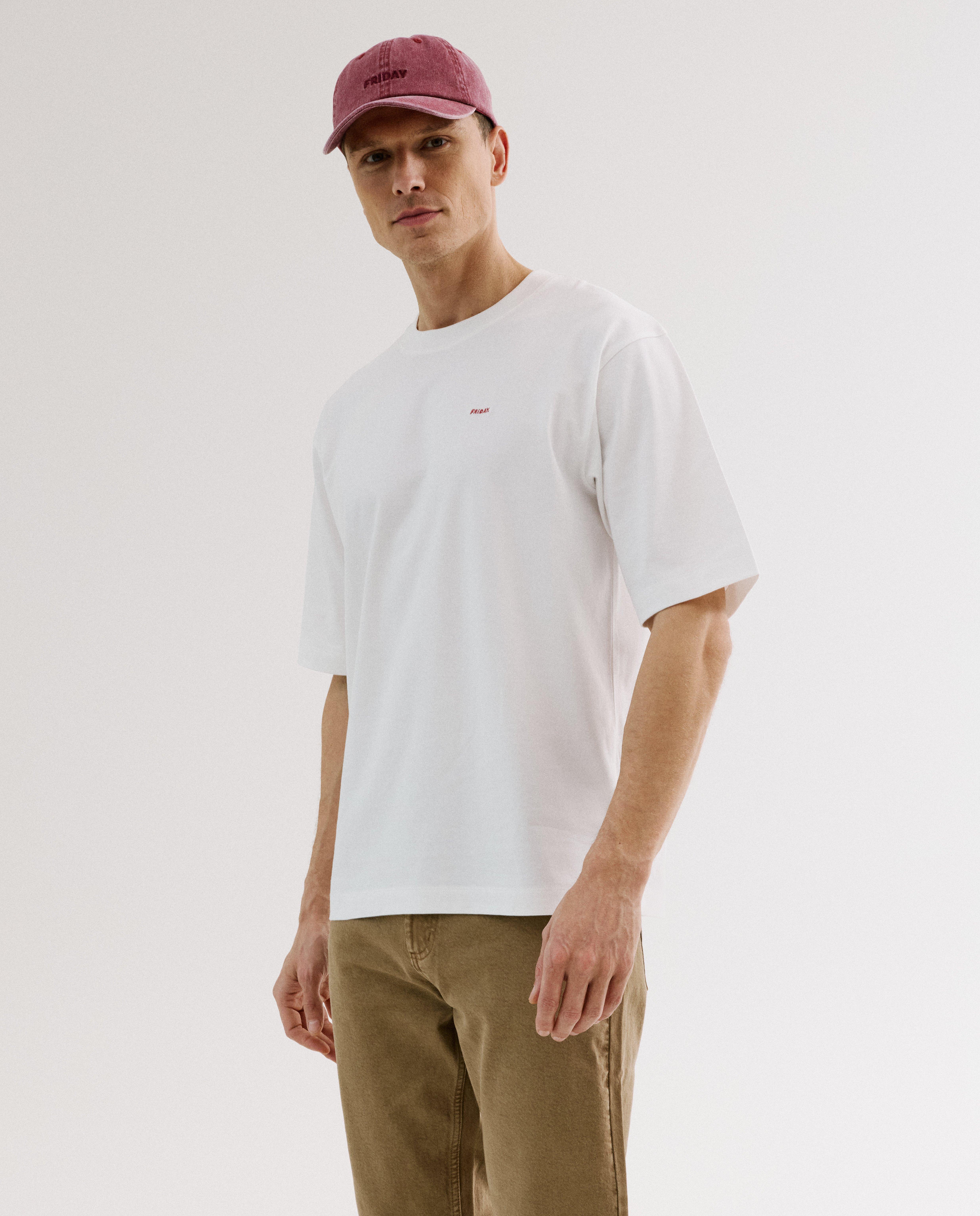 T-shirt &agrave; imprim&eacute; au dos, loose fit - D&eacute;tails du produit - blanc - image num&eacute;ro 3