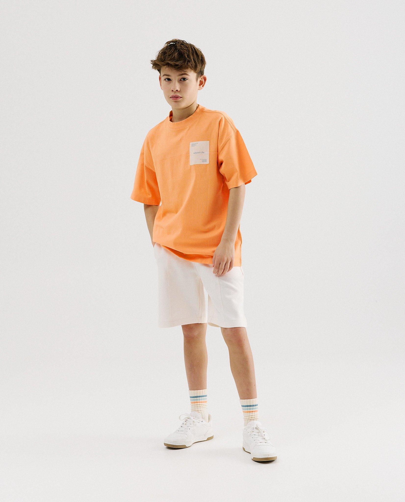 T-shirt met label - Product Detail - oranje - afbeelding nummer 2