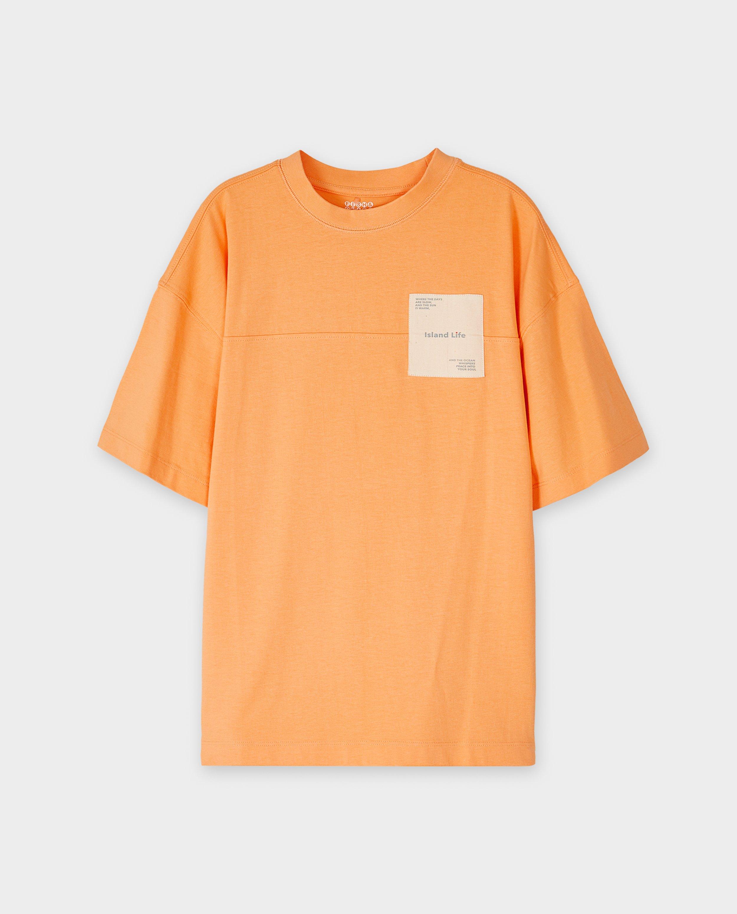 T-shirt met label - Product Detail - oranje - afbeelding nummer 4