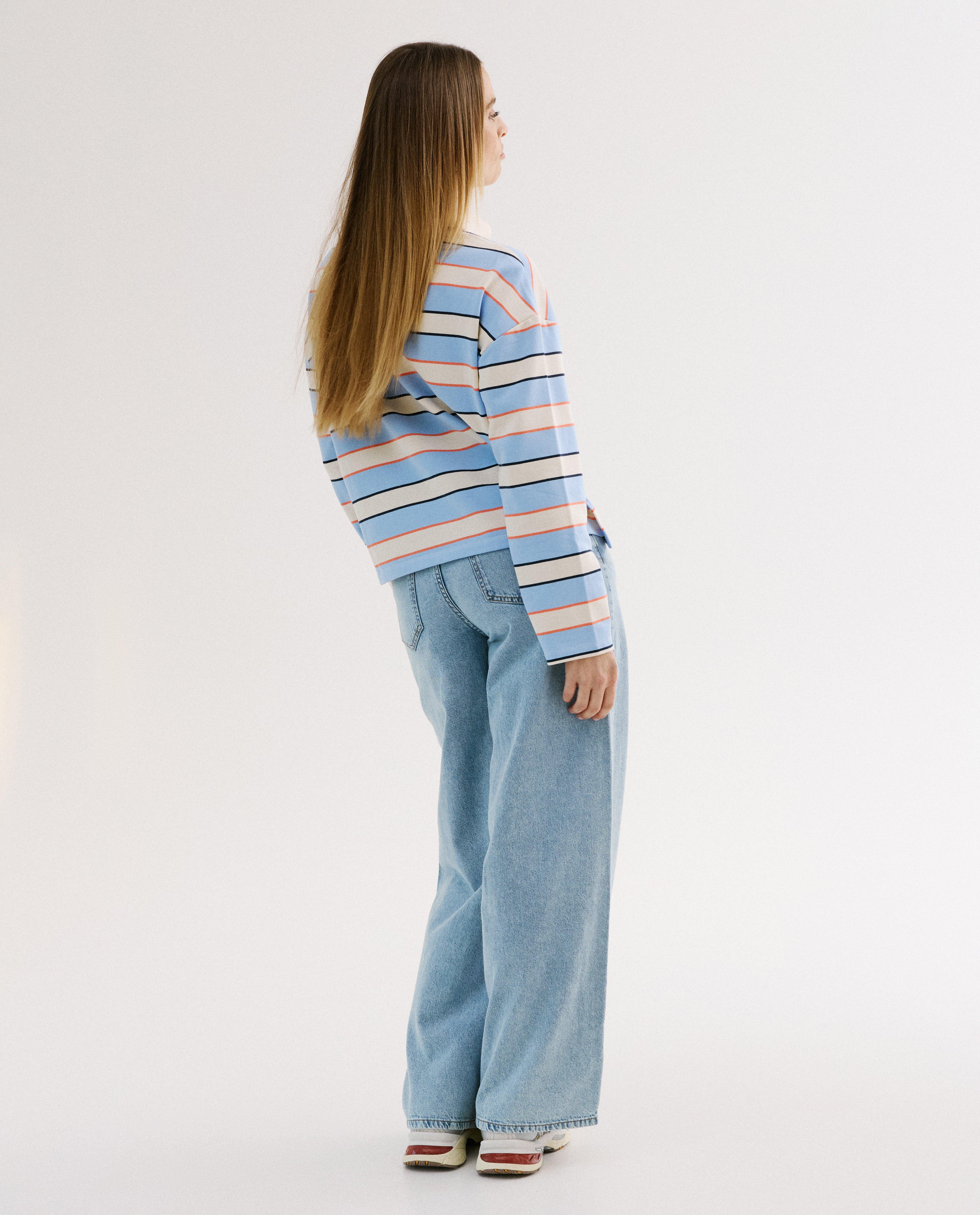 Rugbypolo met strepen, loose fit - Product Detail - lichtblauw - afbeelding nummer 4