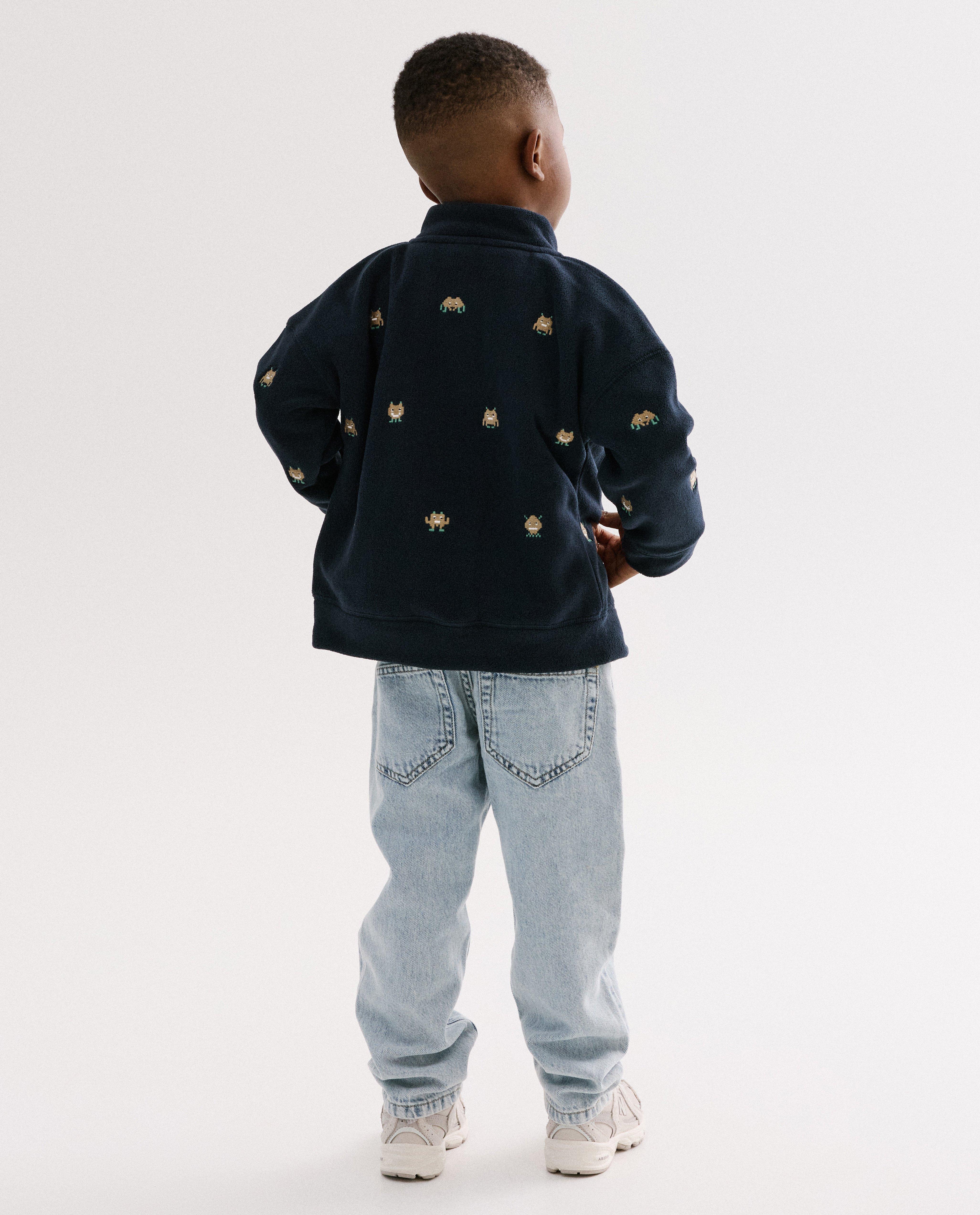 Fleece vest met geborduurde aliens - Product Detail - donkerblauw - afbeelding nummer 3