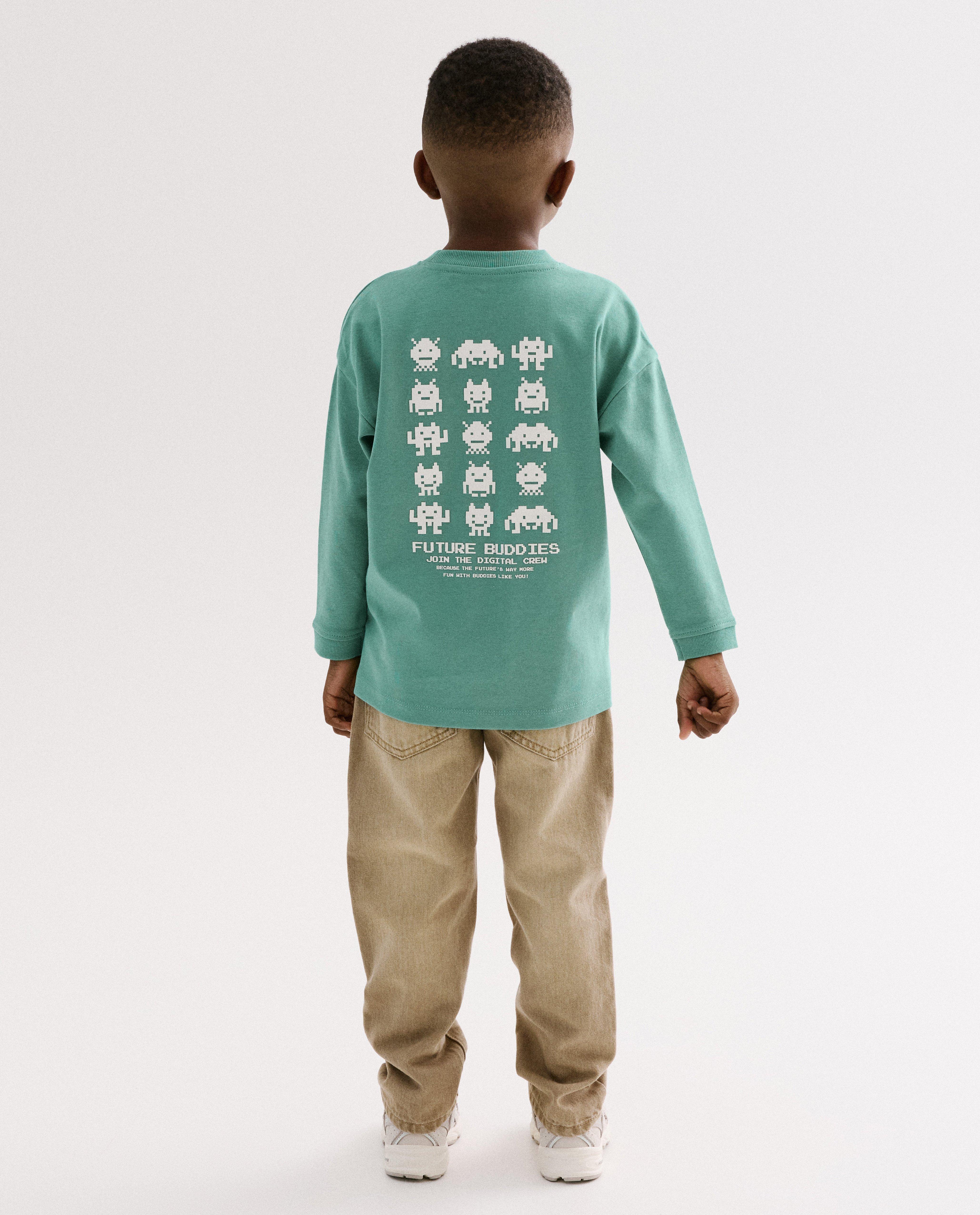 Longsleeve met backprint in reli&euml;f - Product Detail - khaki - afbeelding nummer 4