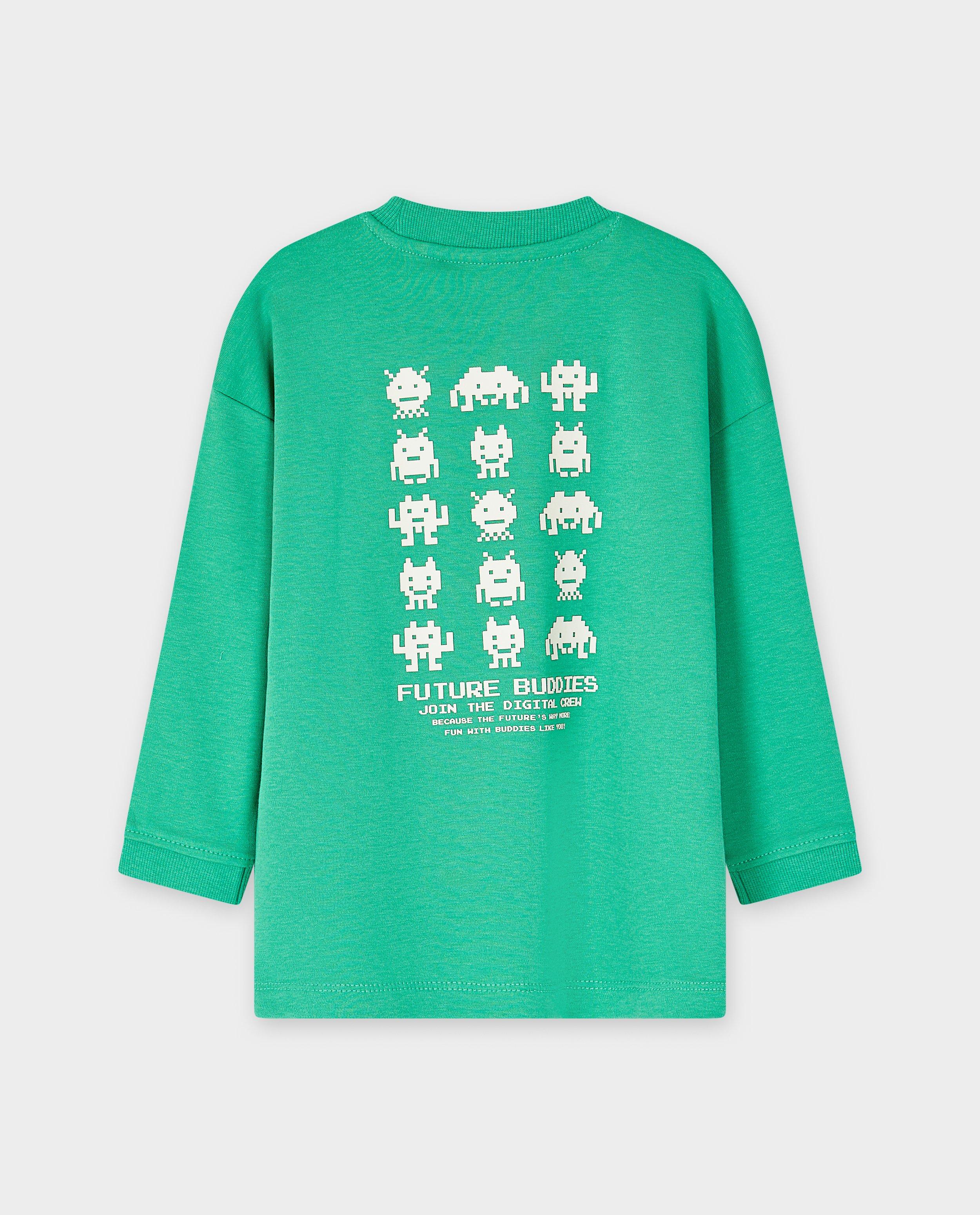 Longsleeve met backprint in reli&euml;f - Product Detail - khaki - afbeelding nummer 6