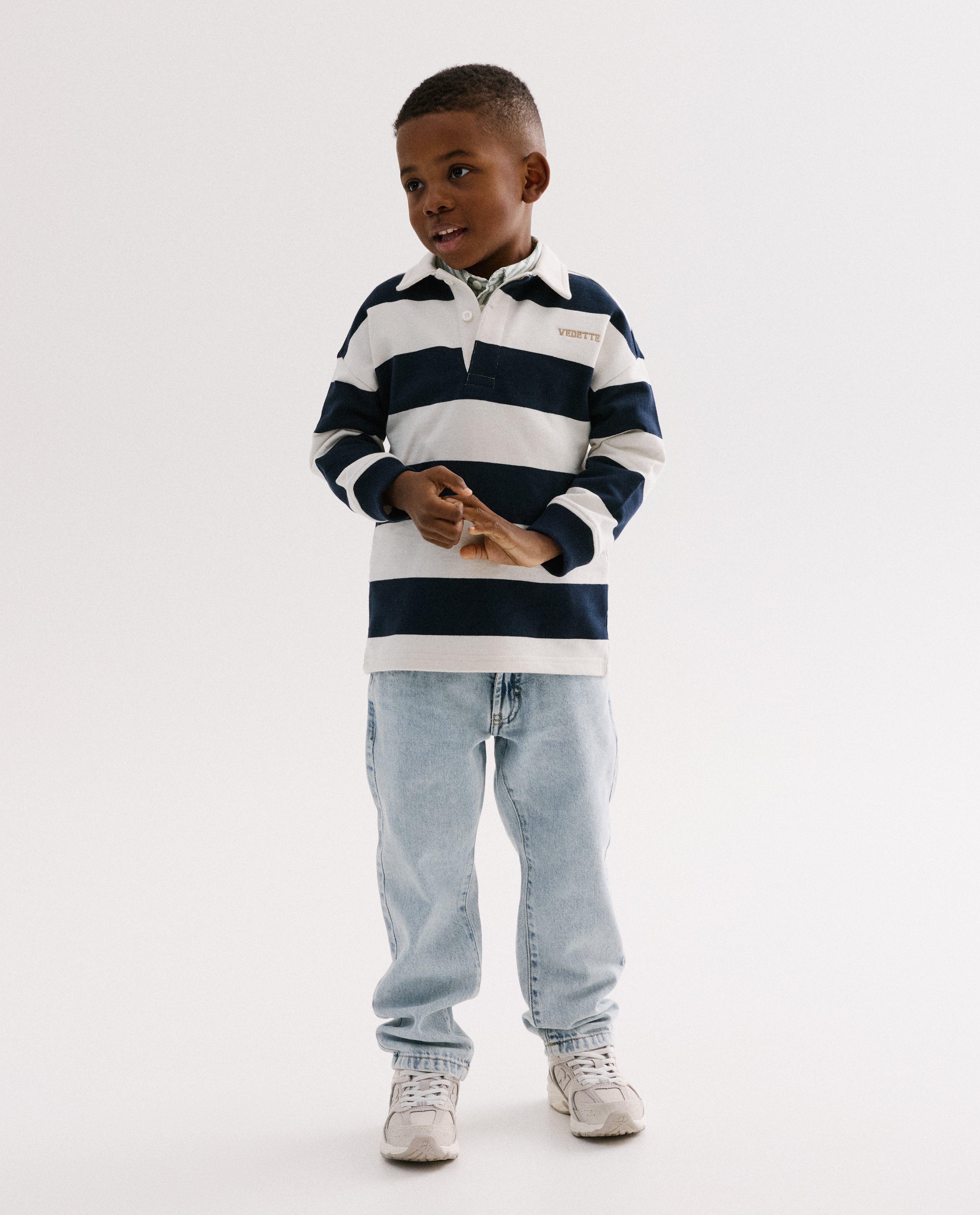 Rugbypolo met geborduurd opschrift, loose fit - Product Detail - wit - afbeelding nummer 2