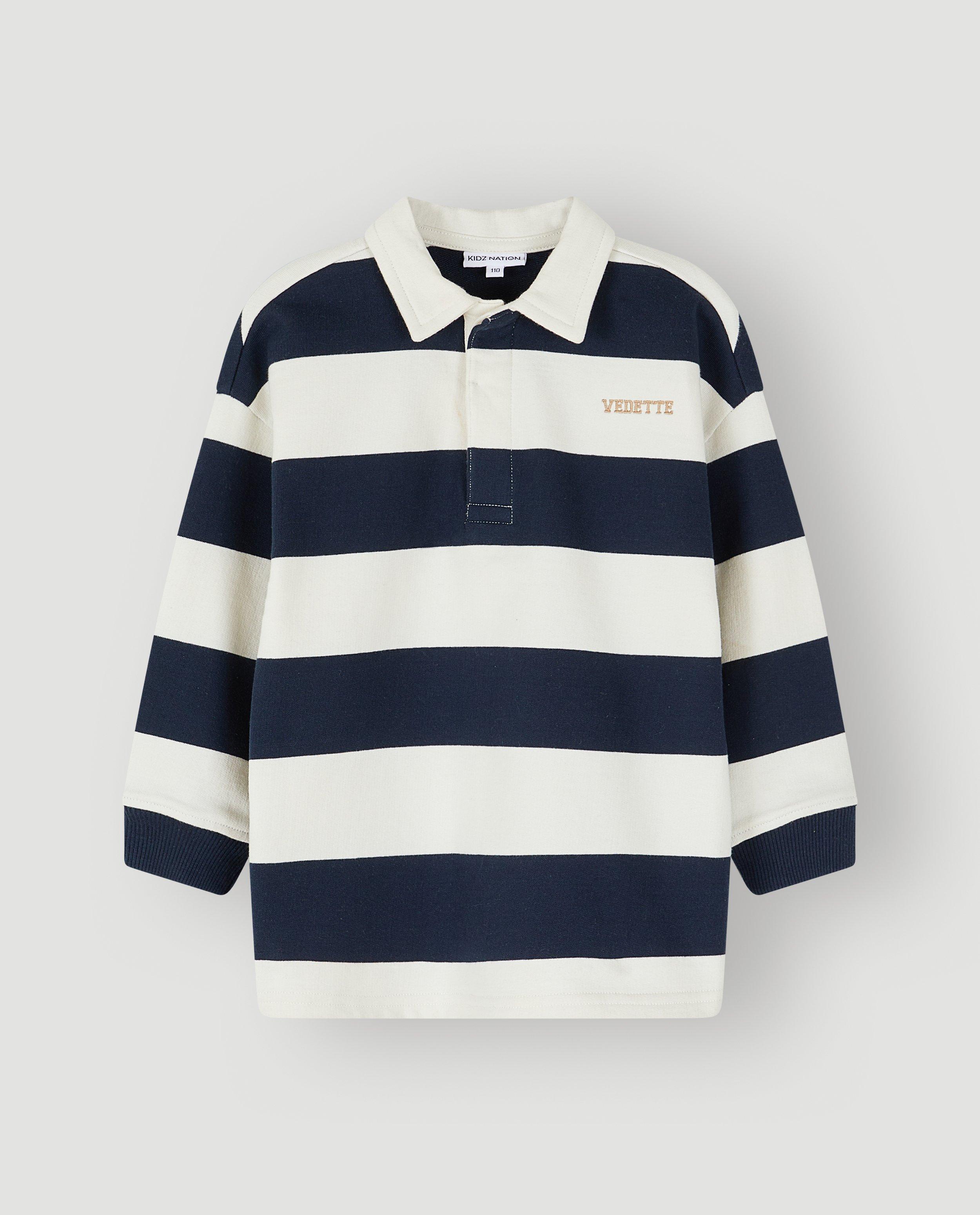 Rugbypolo met geborduurd opschrift, loose fit - Product Detail - wit - afbeelding nummer 4