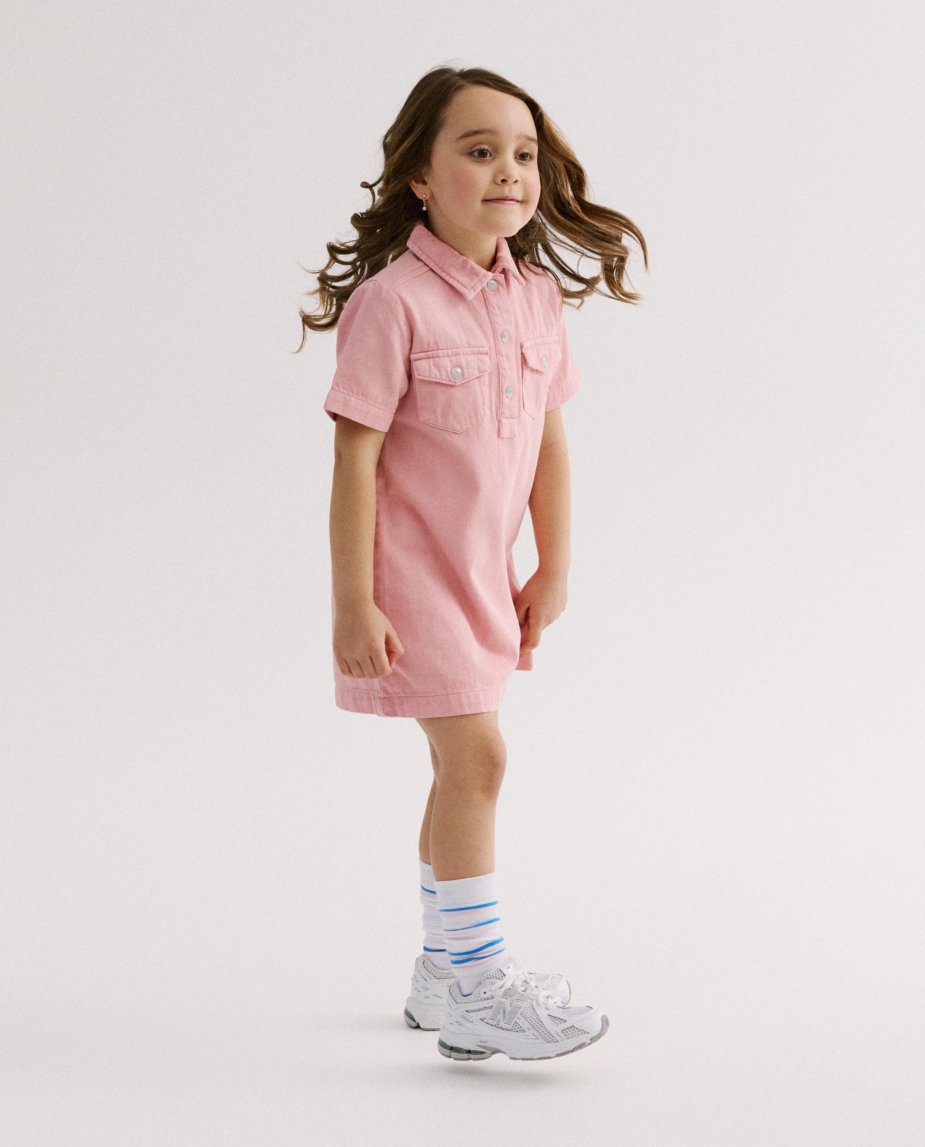 Robe rose en jeans - D&eacute;tails du produit - rose clair - image num&eacute;ro 1