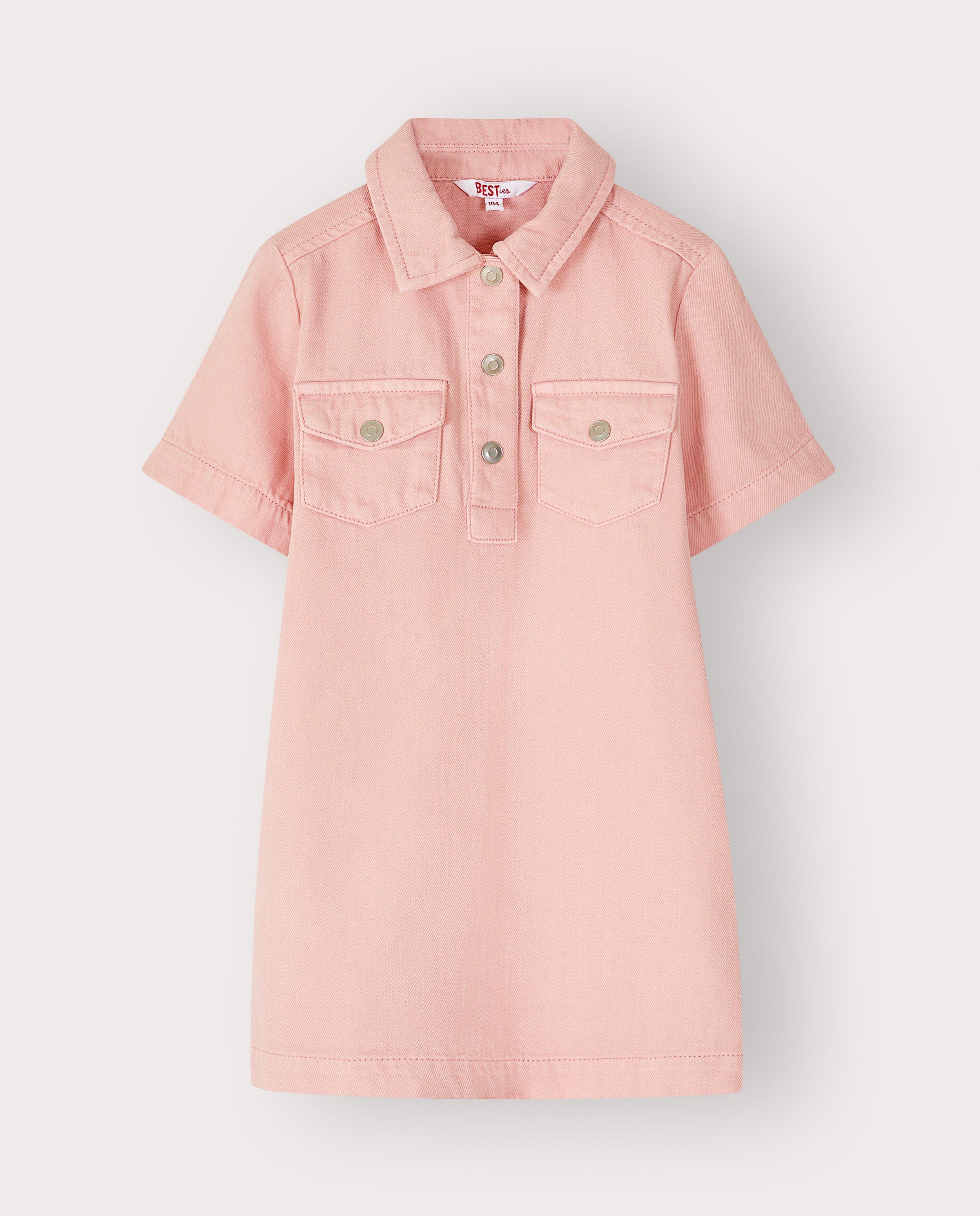 Robe rose en jeans - D&eacute;tails du produit - rose clair - image num&eacute;ro 4