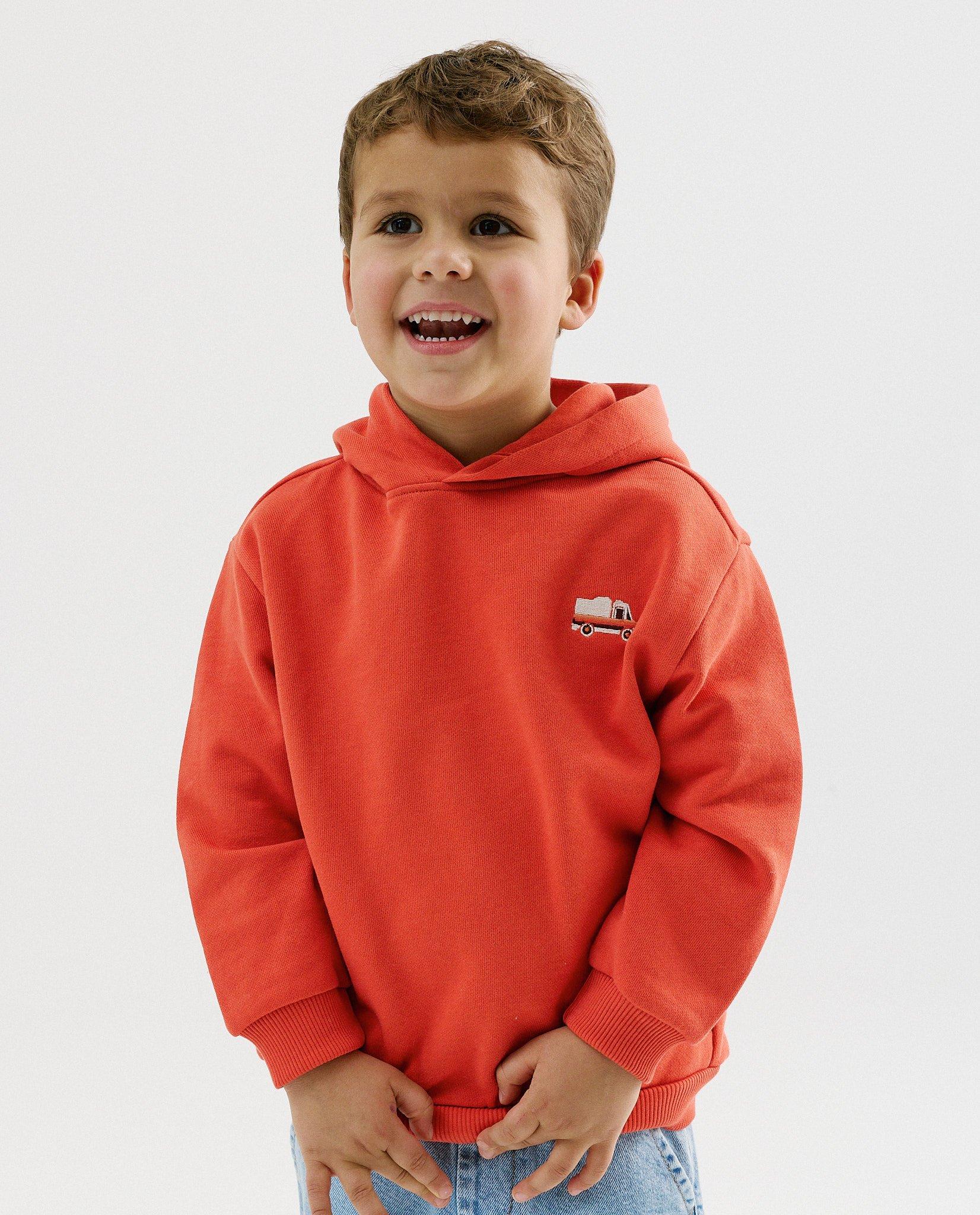 Hoodie met geborduurde vrachtwagen