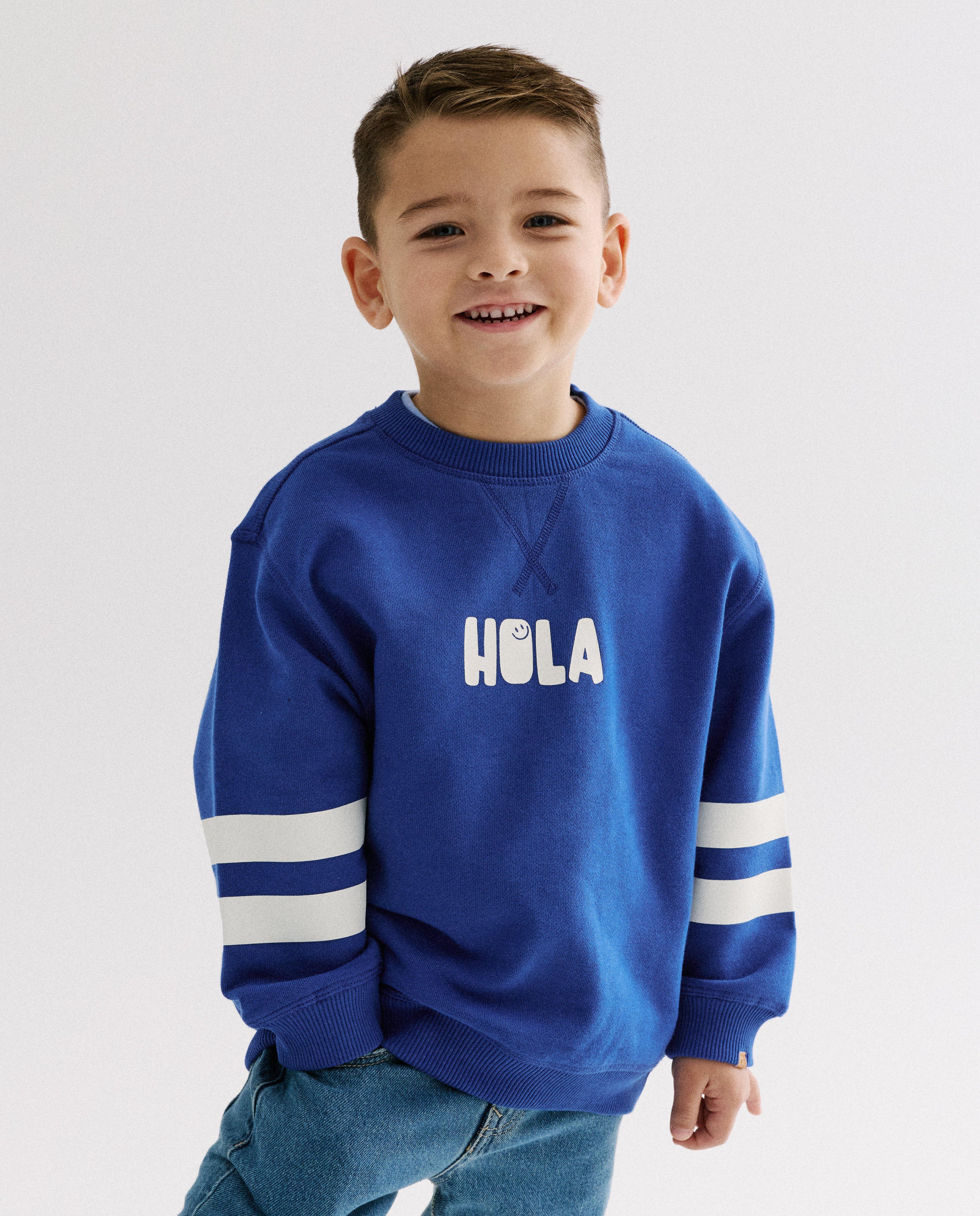 Sweater met backprint, loose fit - Product Detail - blauw - afbeelding nummer 3