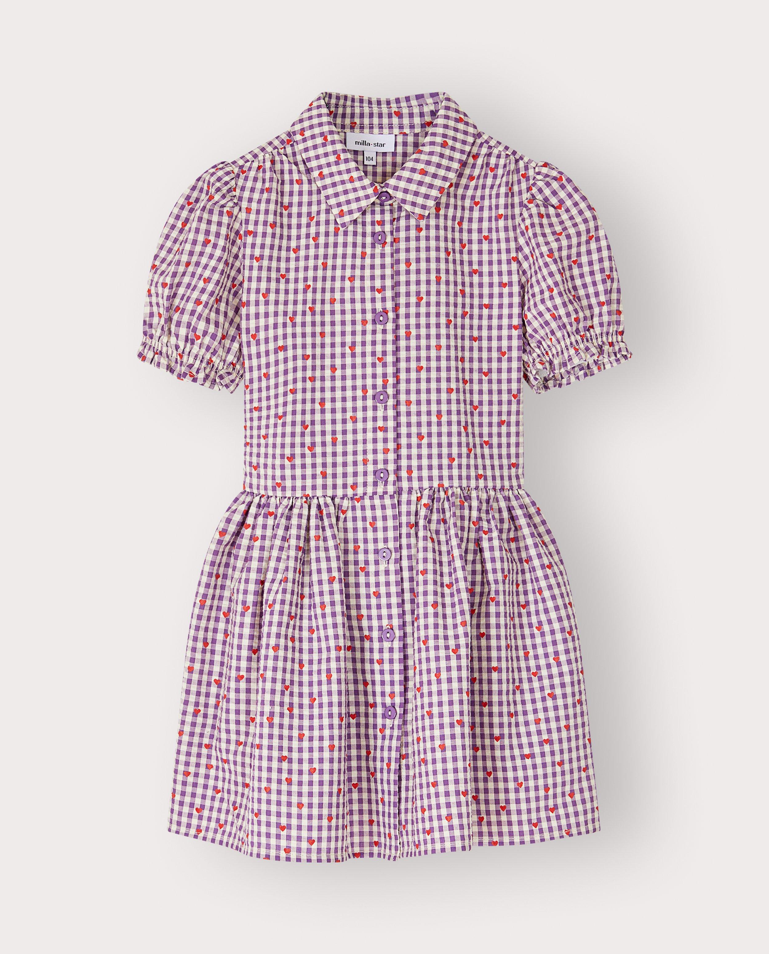 Robe avec imprim&eacute; c&oelig;urs - D&eacute;tails du produit - violet - image num&eacute;ro 5