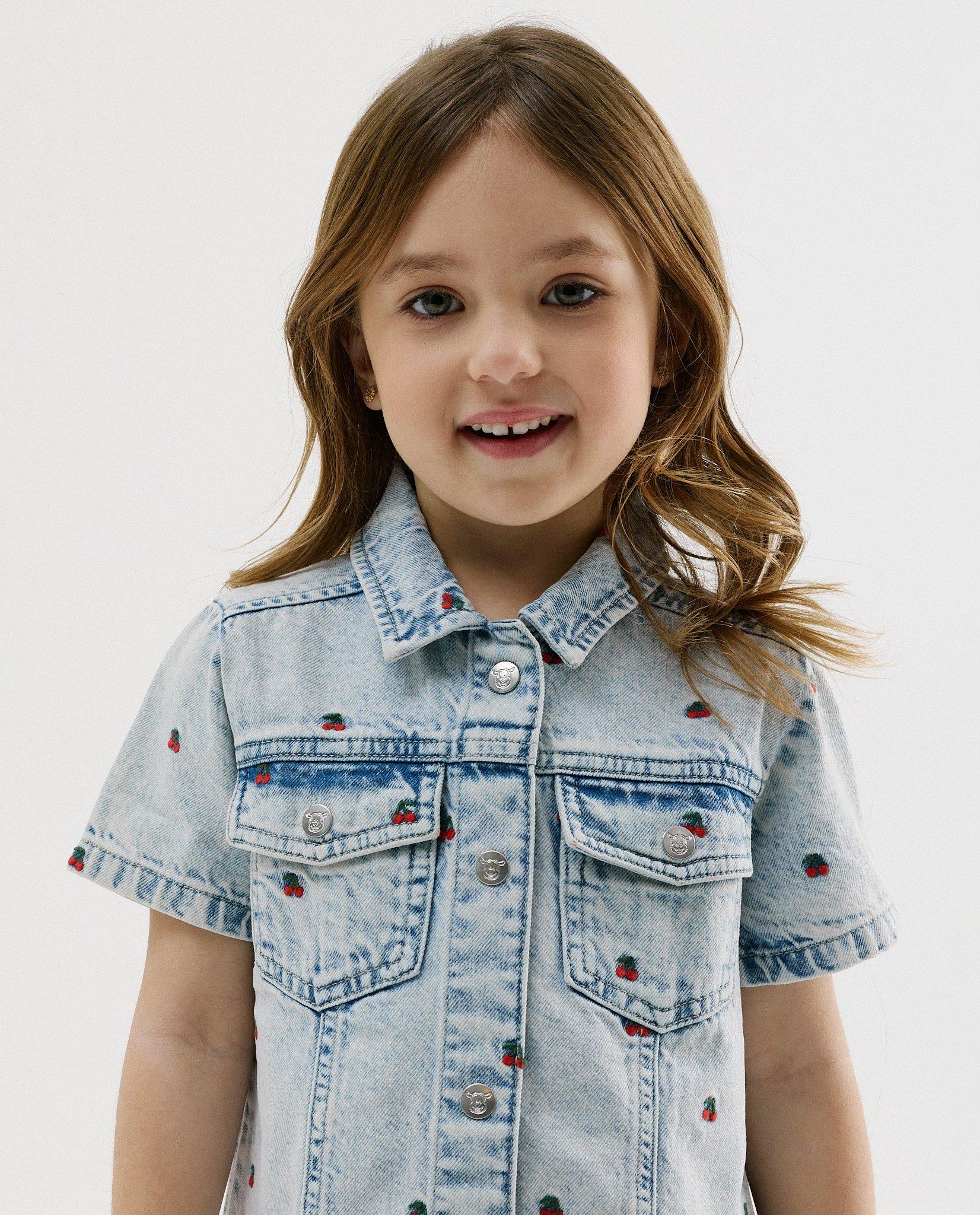 Jeansjurk met geborduurde kersen - Product Detail - blauw - afbeelding nummer 3