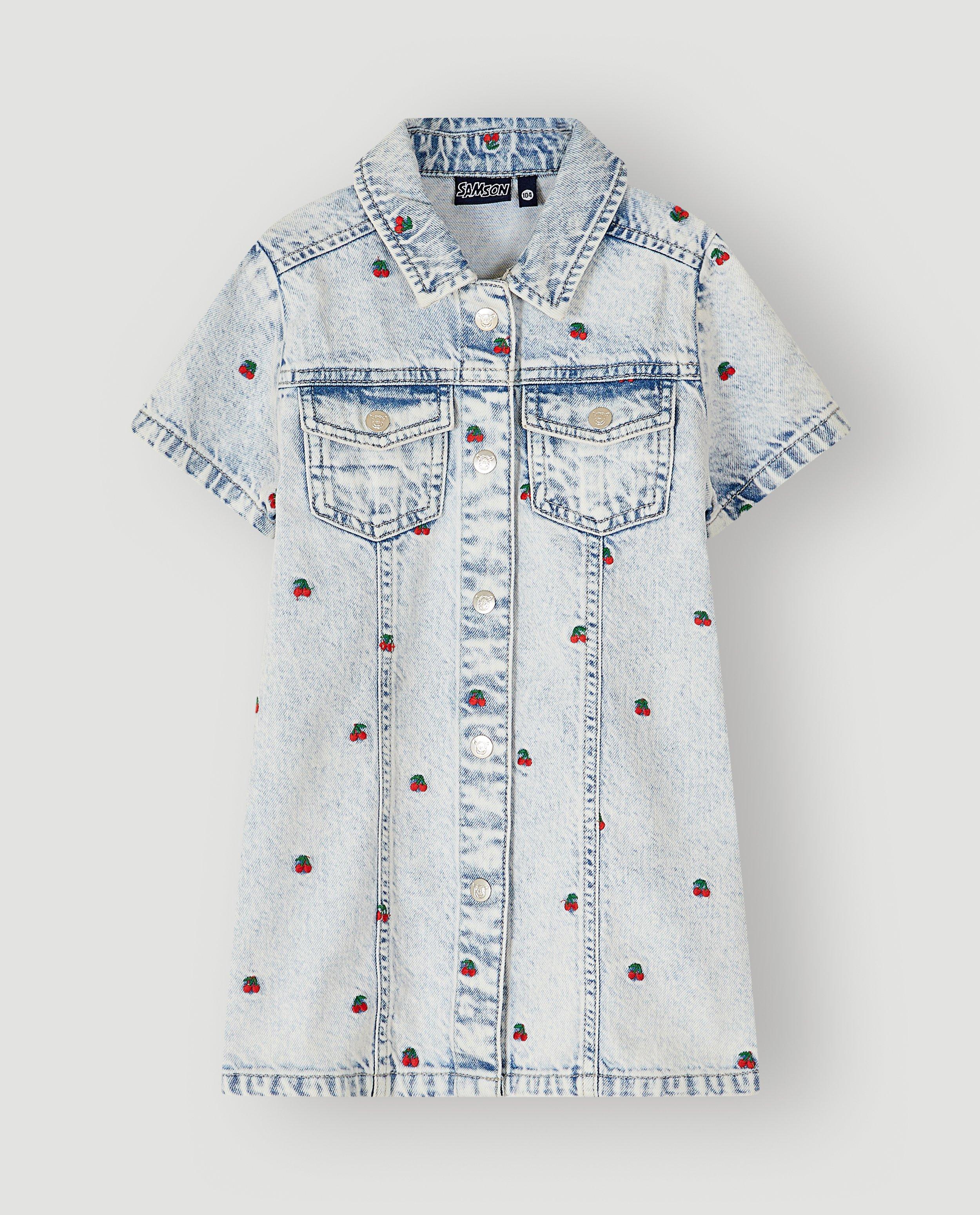 Jeansjurk met geborduurde kersen - Product Detail - blauw - afbeelding nummer 4