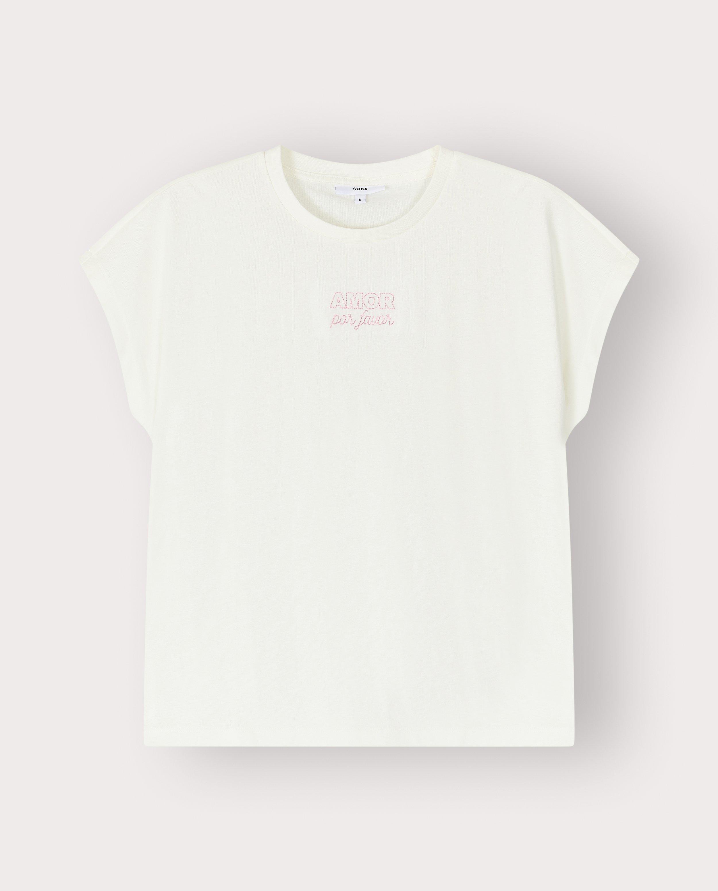 T-shirt met geborduurd opschrift, loose fit - Product Detail - wit - afbeelding nummer 4