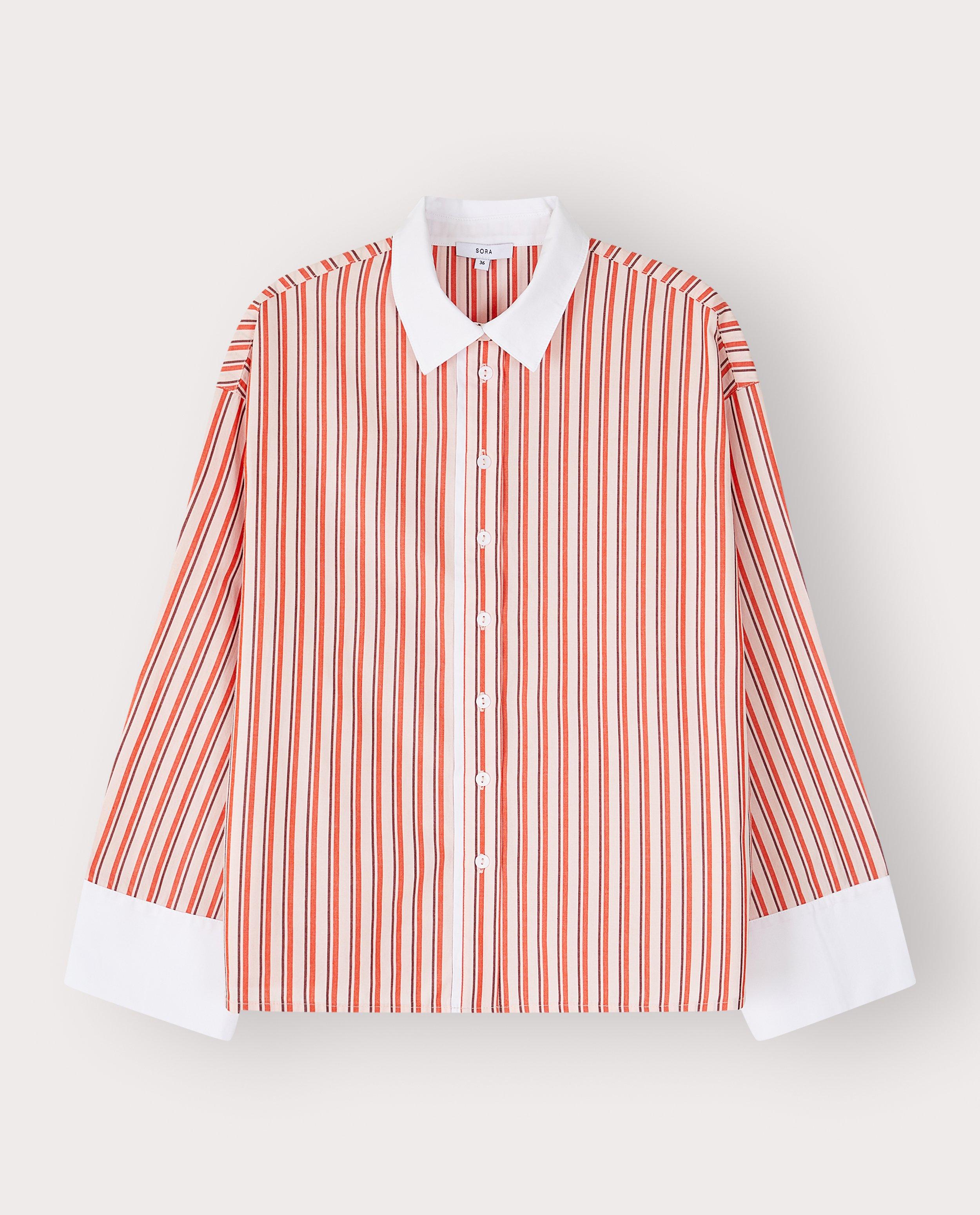 Chemise avec fines rayures - D&eacute;tails du produit - rose clair - image num&eacute;ro 5