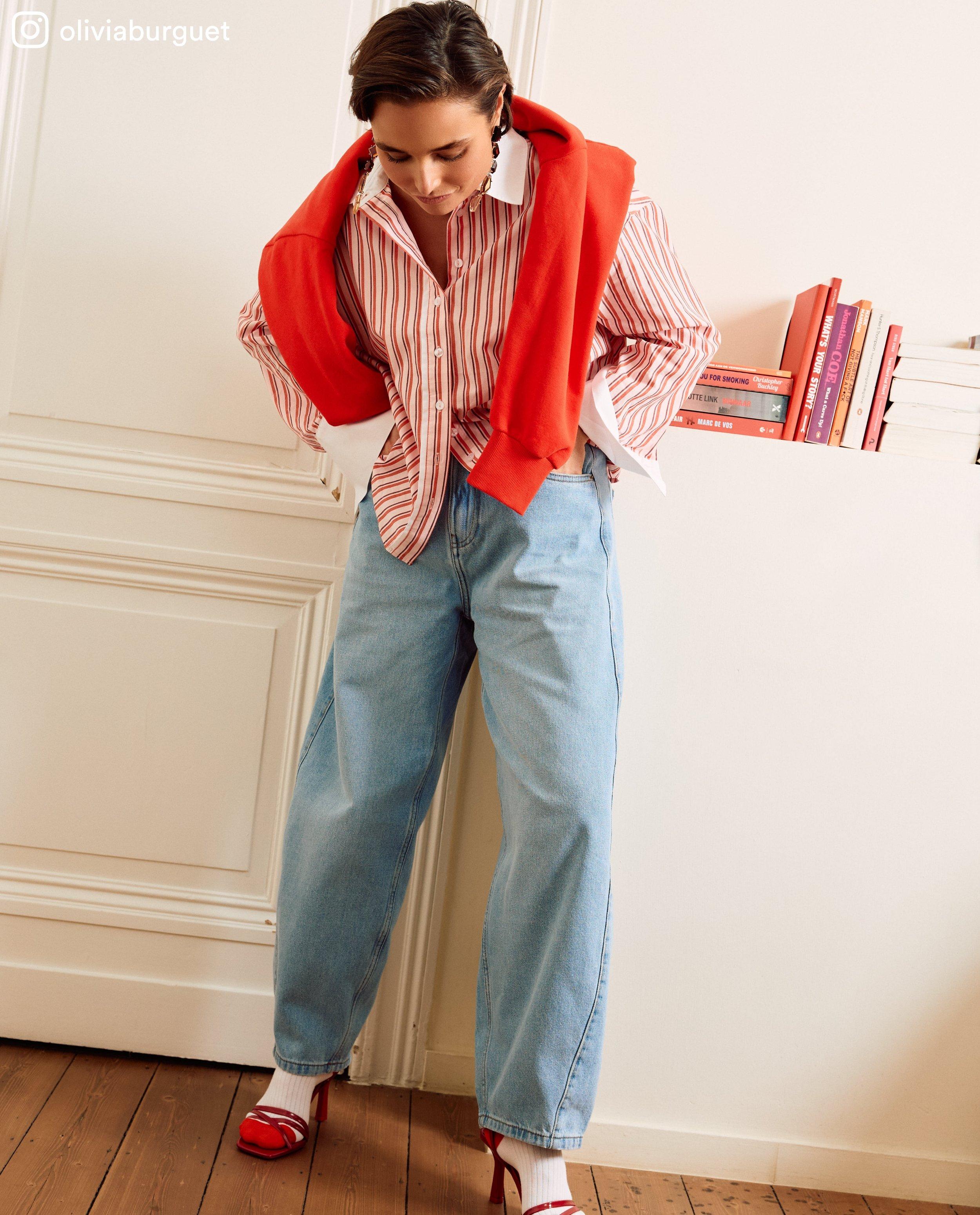 Lichtblauwe jeans, balloon fit