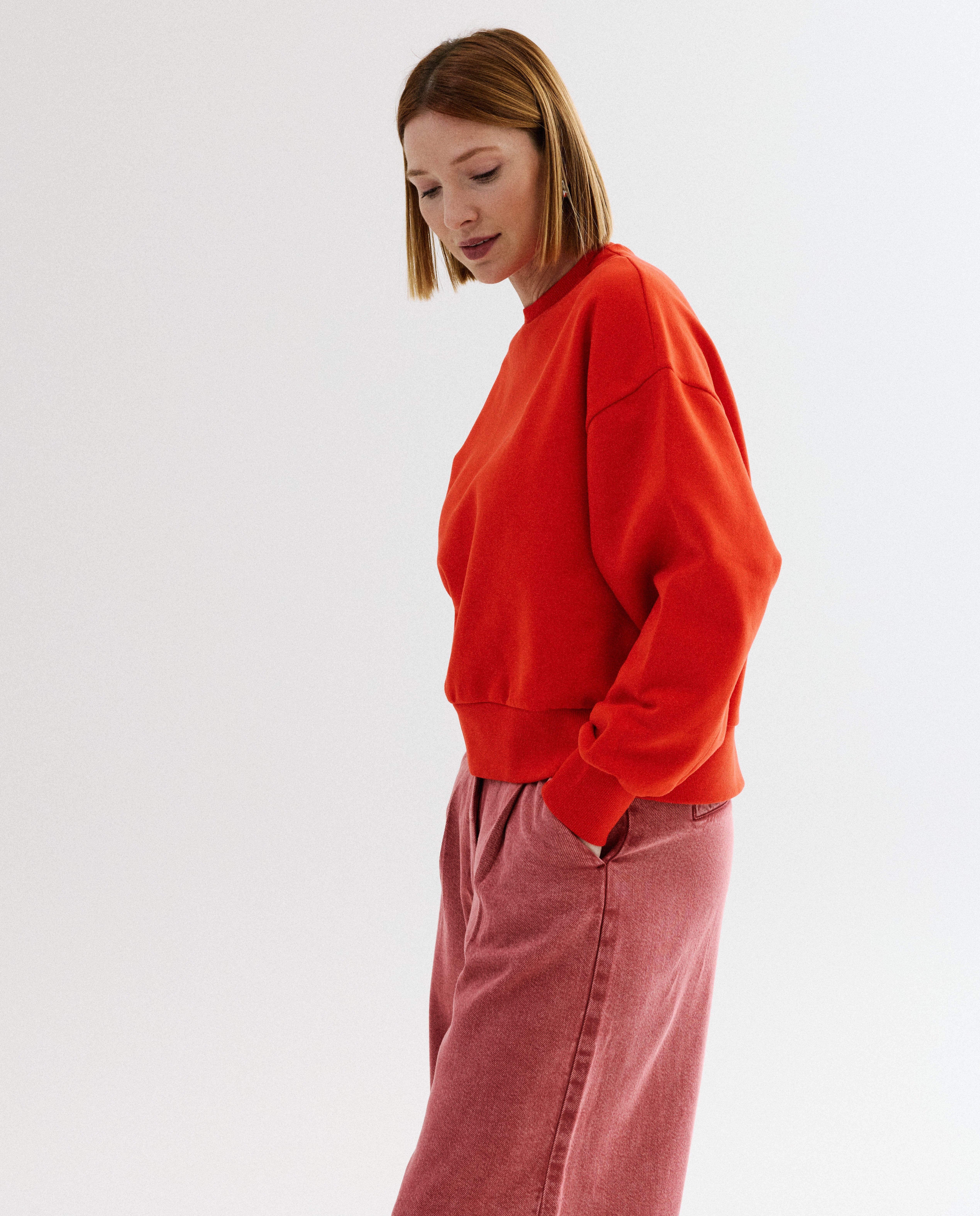 Sweat avec imprim&eacute; au dos - D&eacute;tails du produit - rouge vif - image num&eacute;ro 3