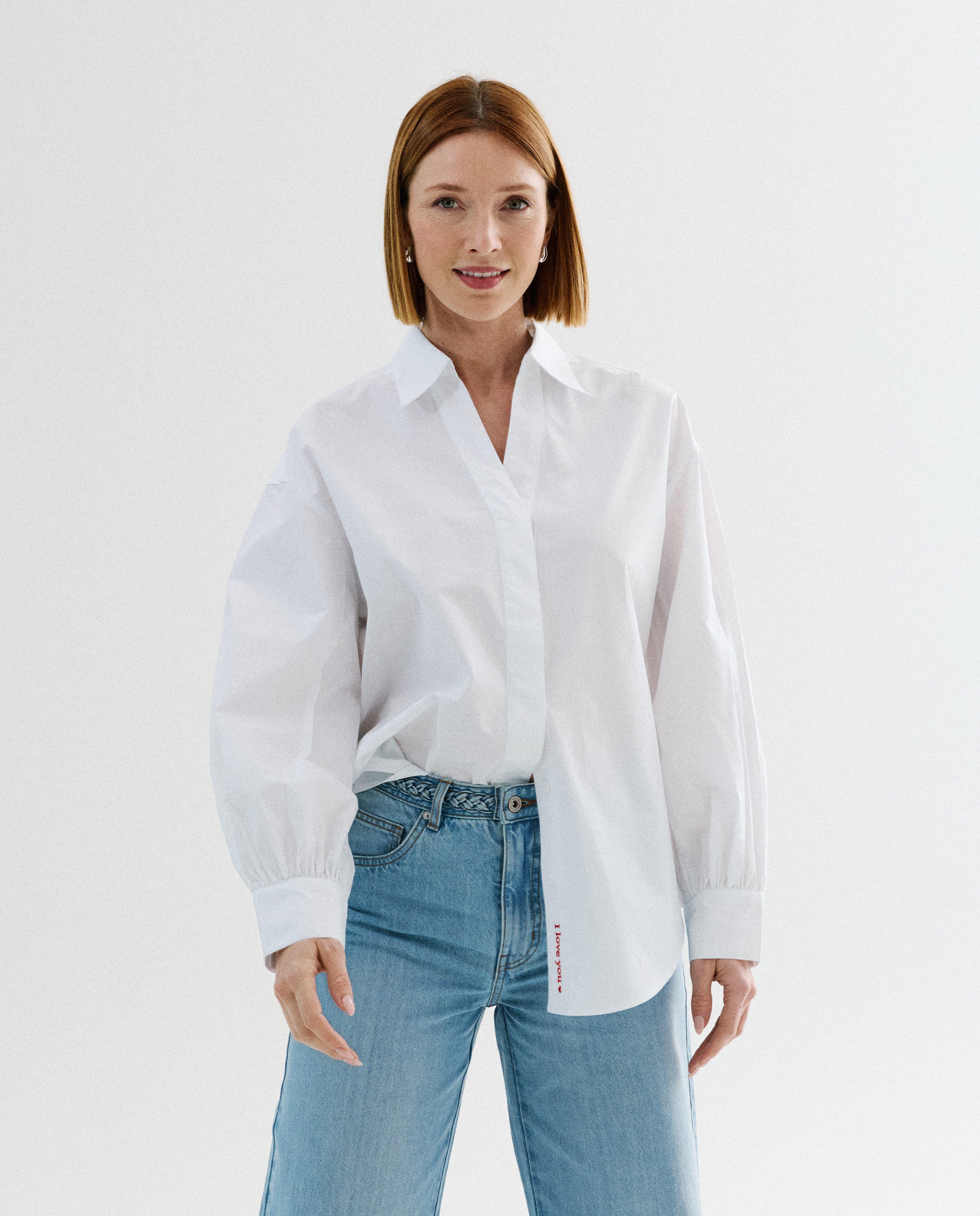 Chemise avec inscription I love you