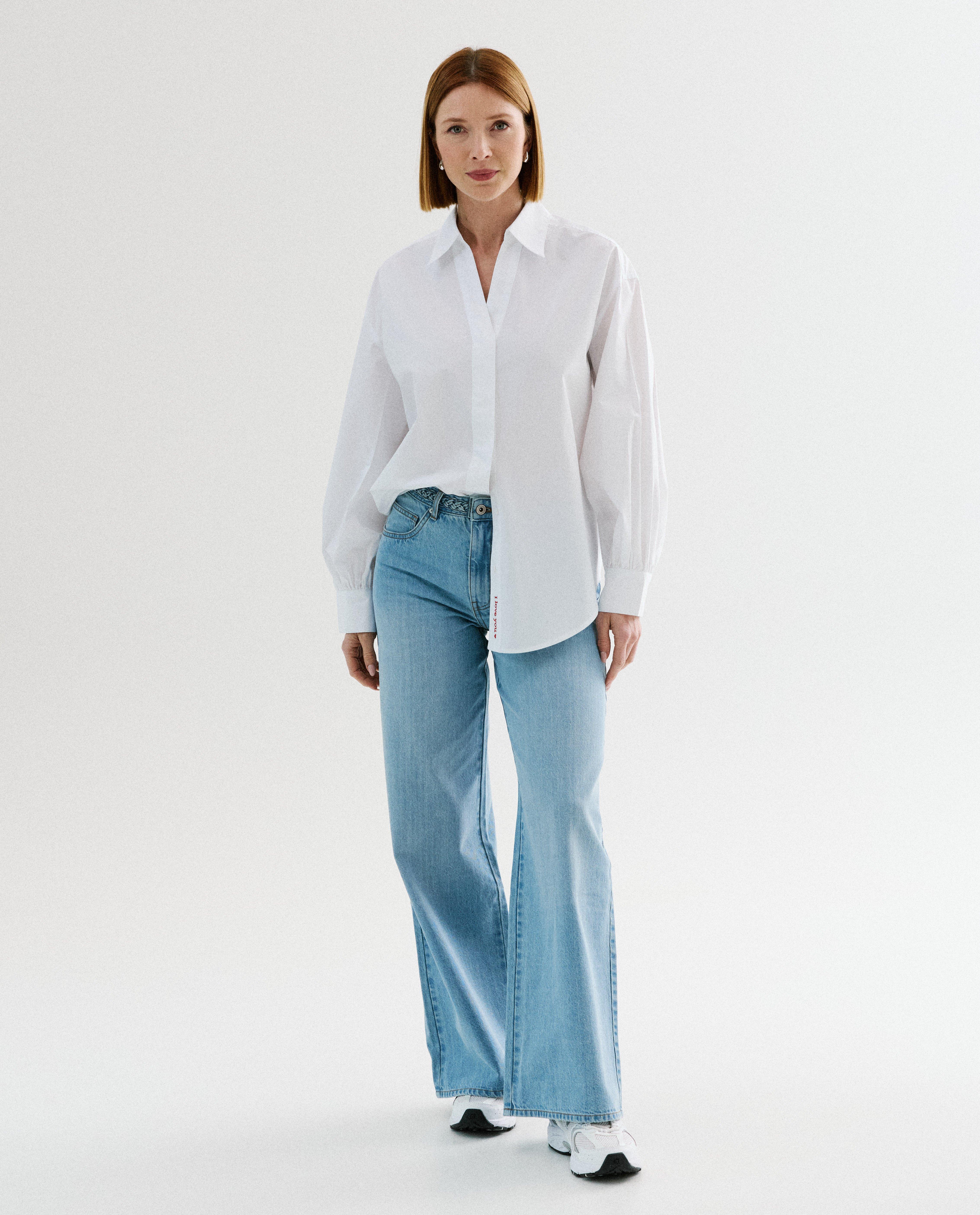 Chemise avec inscription I love you - D&eacute;tails du produit - blanc - image num&eacute;ro 3