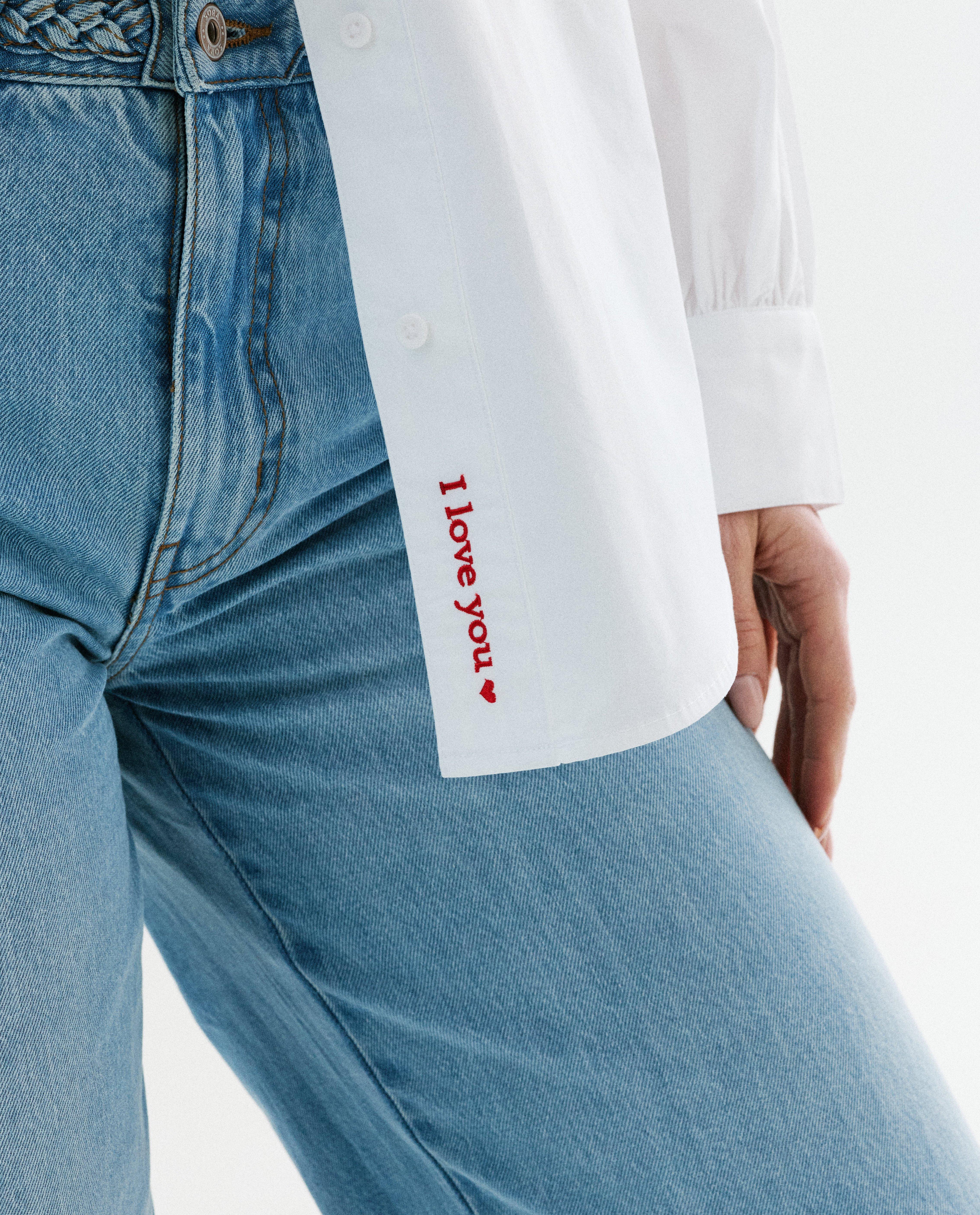 Chemise avec inscription I love you - D&eacute;tails du produit - blanc - image num&eacute;ro 5