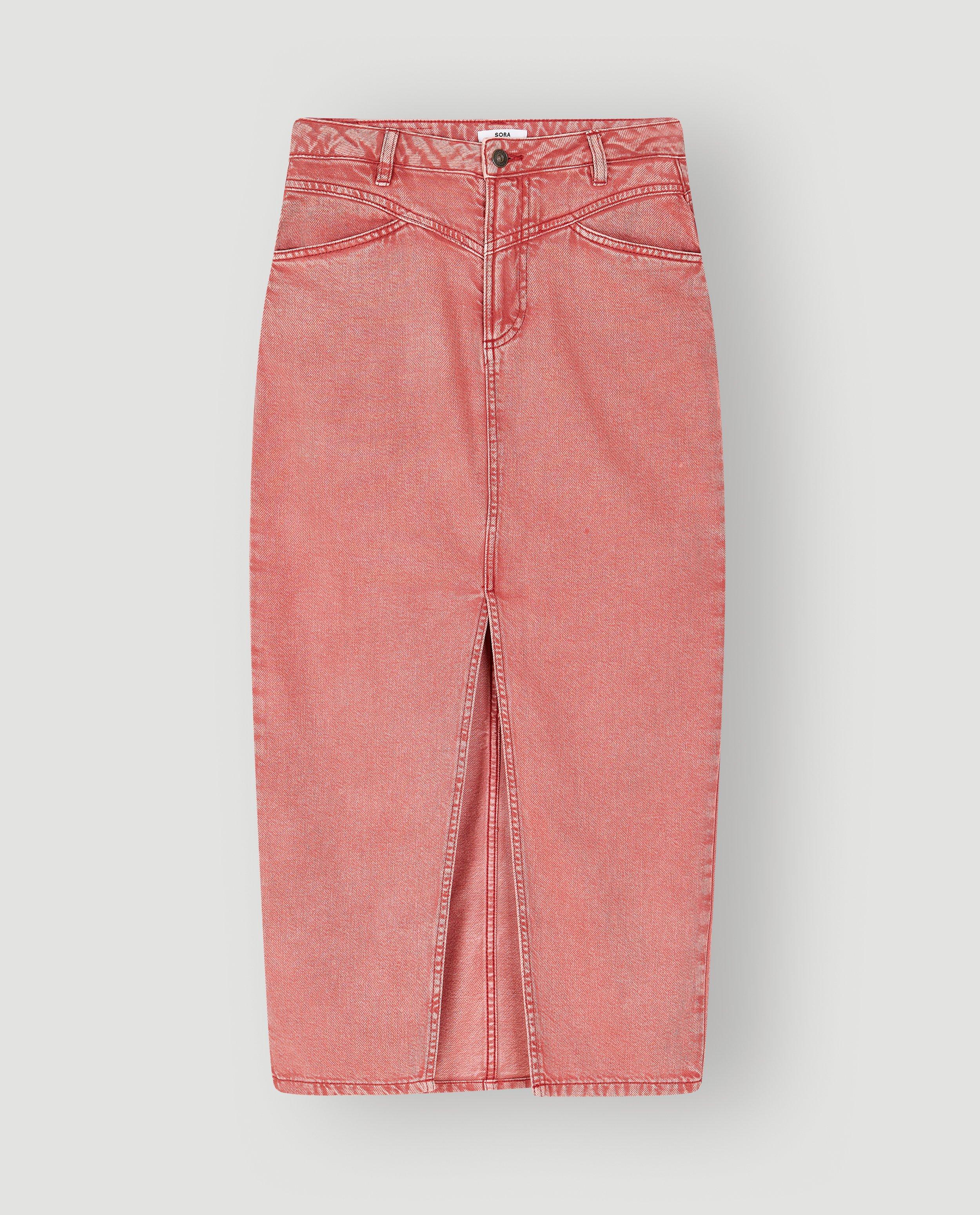 Rode jeansrok met wassing - Product Detail - donkerrood - afbeelding nummer 4