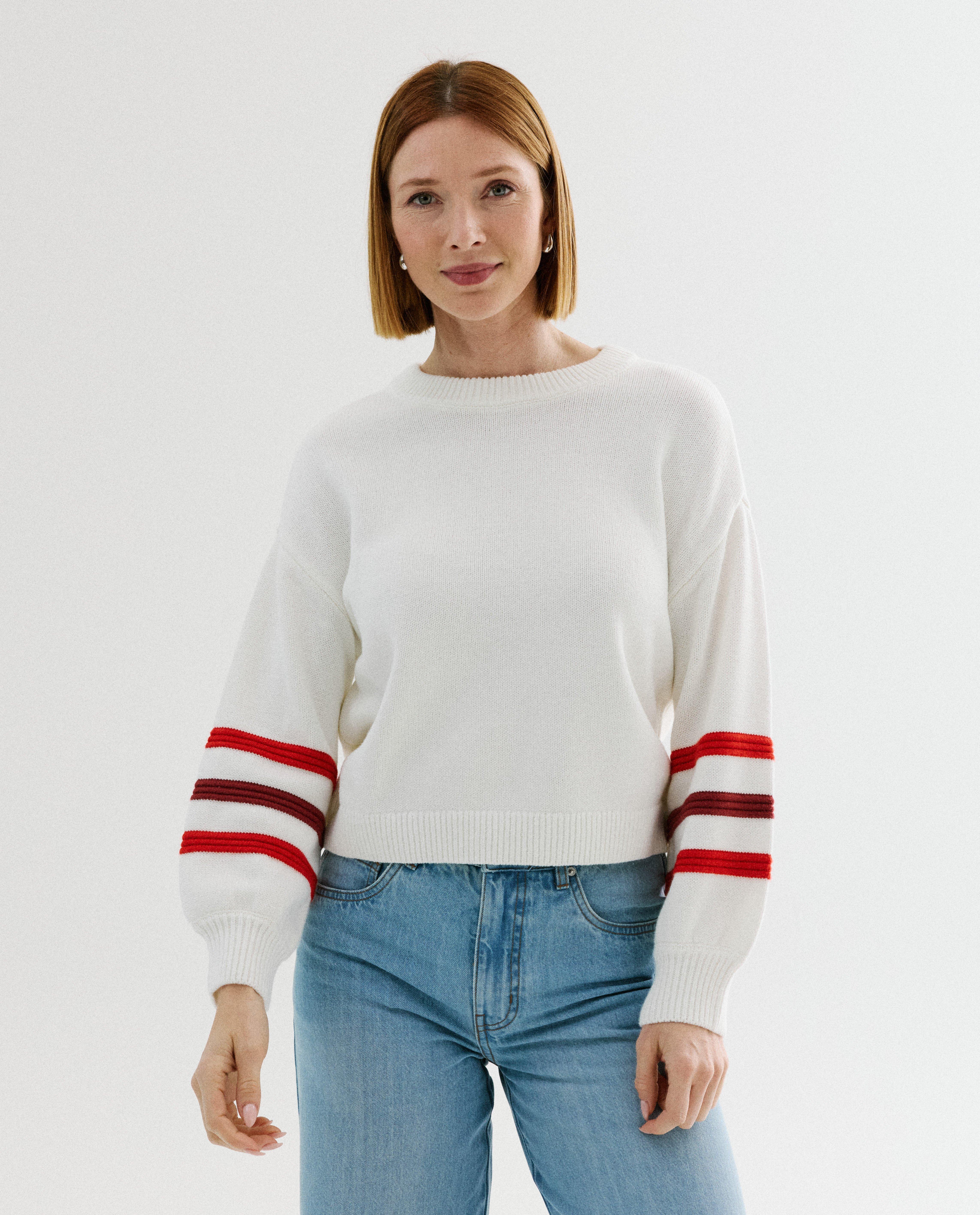 Pull avec rayures en relief