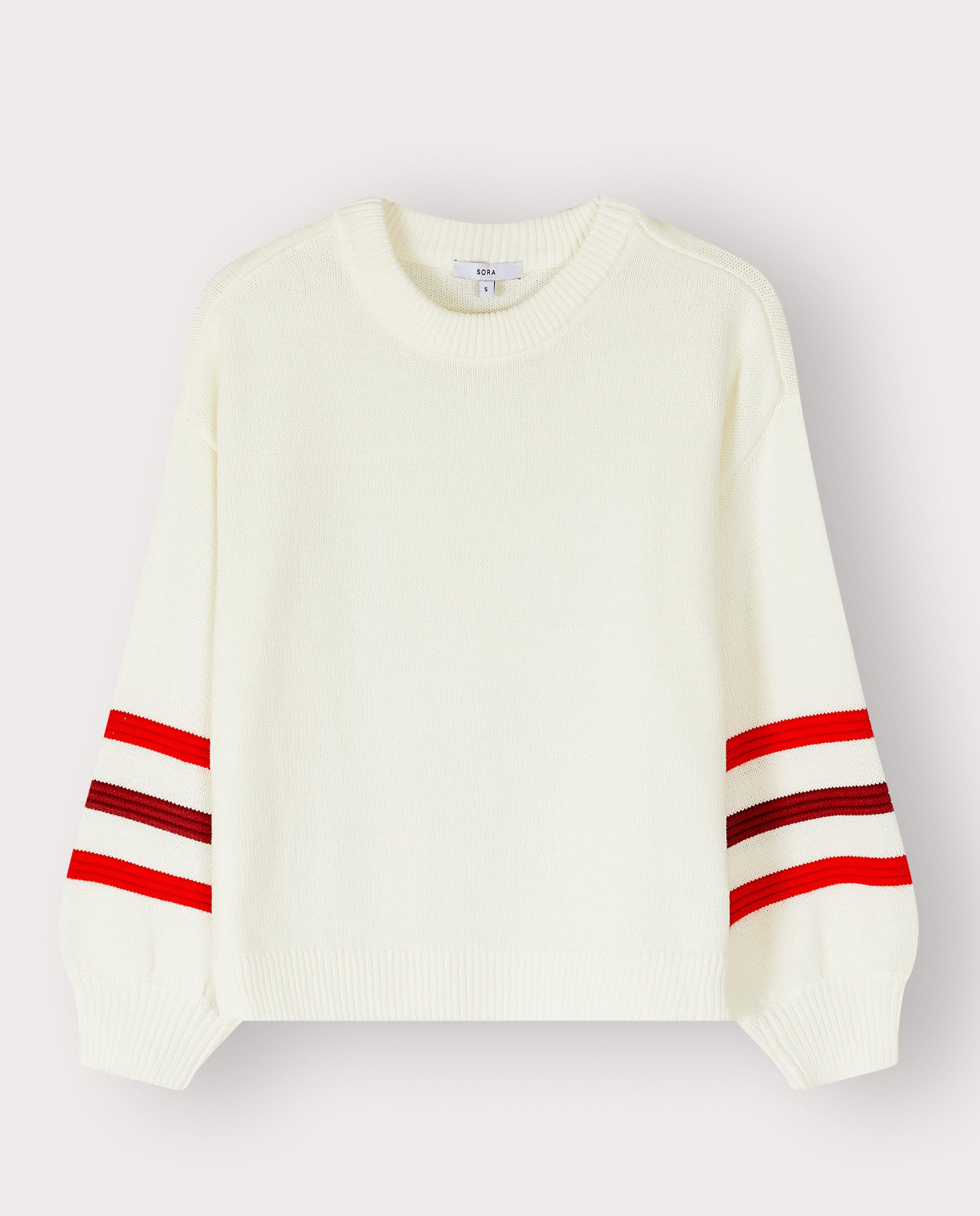 Trui met strepen in reli&euml;f, loose fit - Product Detail - wit - afbeelding nummer 4