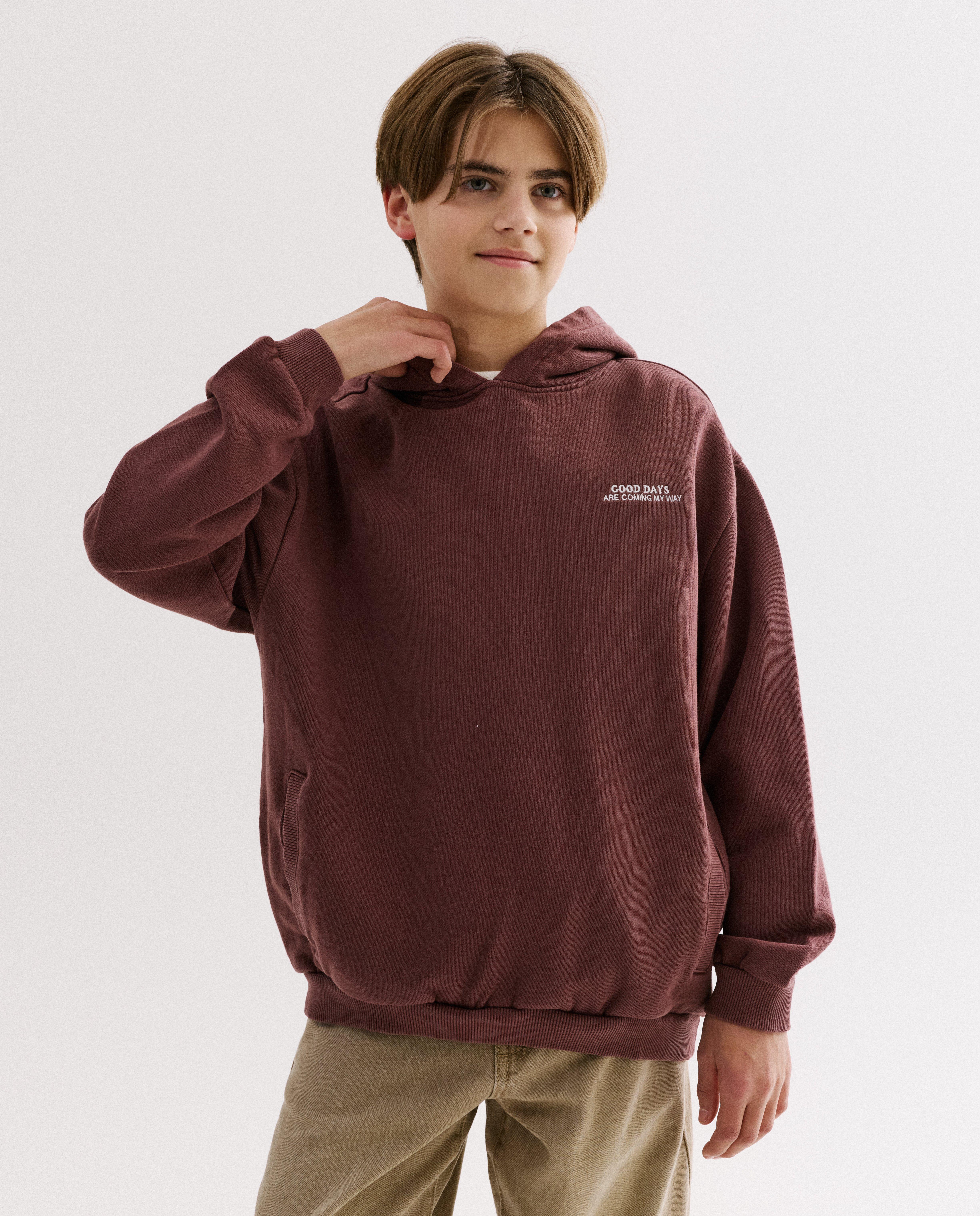 Hoodie avec inscription brod&eacute;e