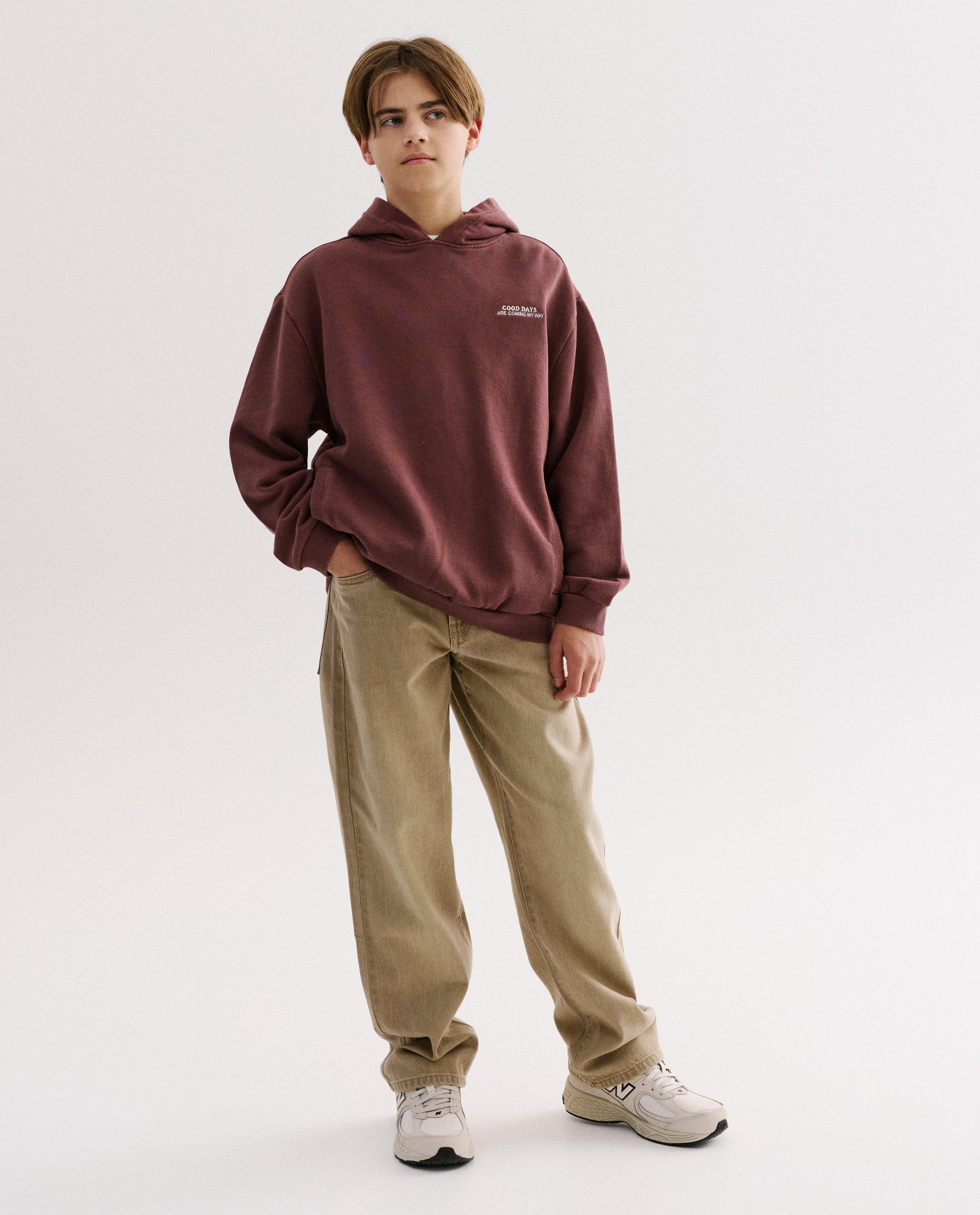 Hoodie met geborduurd opschrift - Product Detail - paars - afbeelding nummer 2