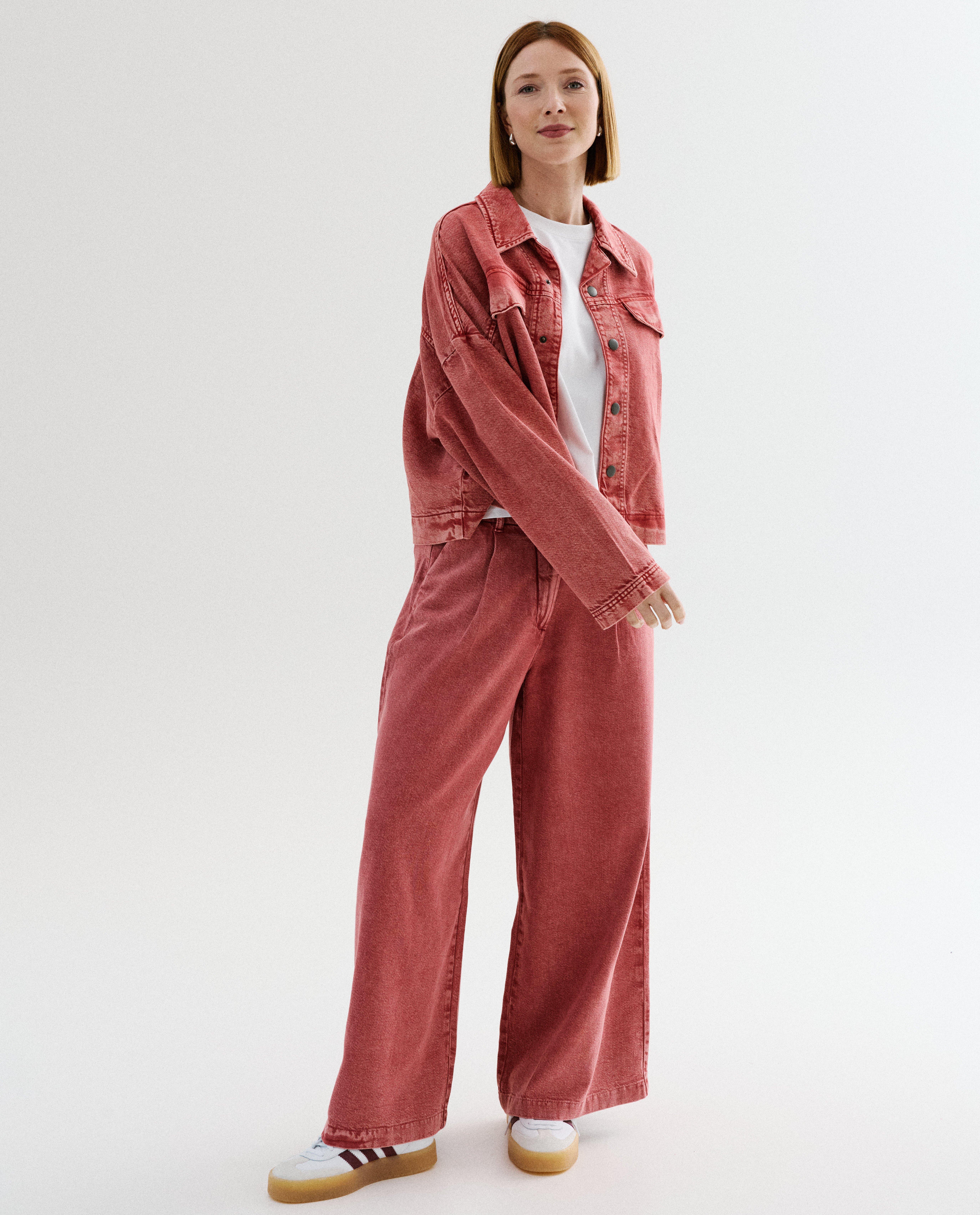 Rood jeansvest - D&eacute;tails du produit - rouge fonc&eacute; - image num&eacute;ro 3