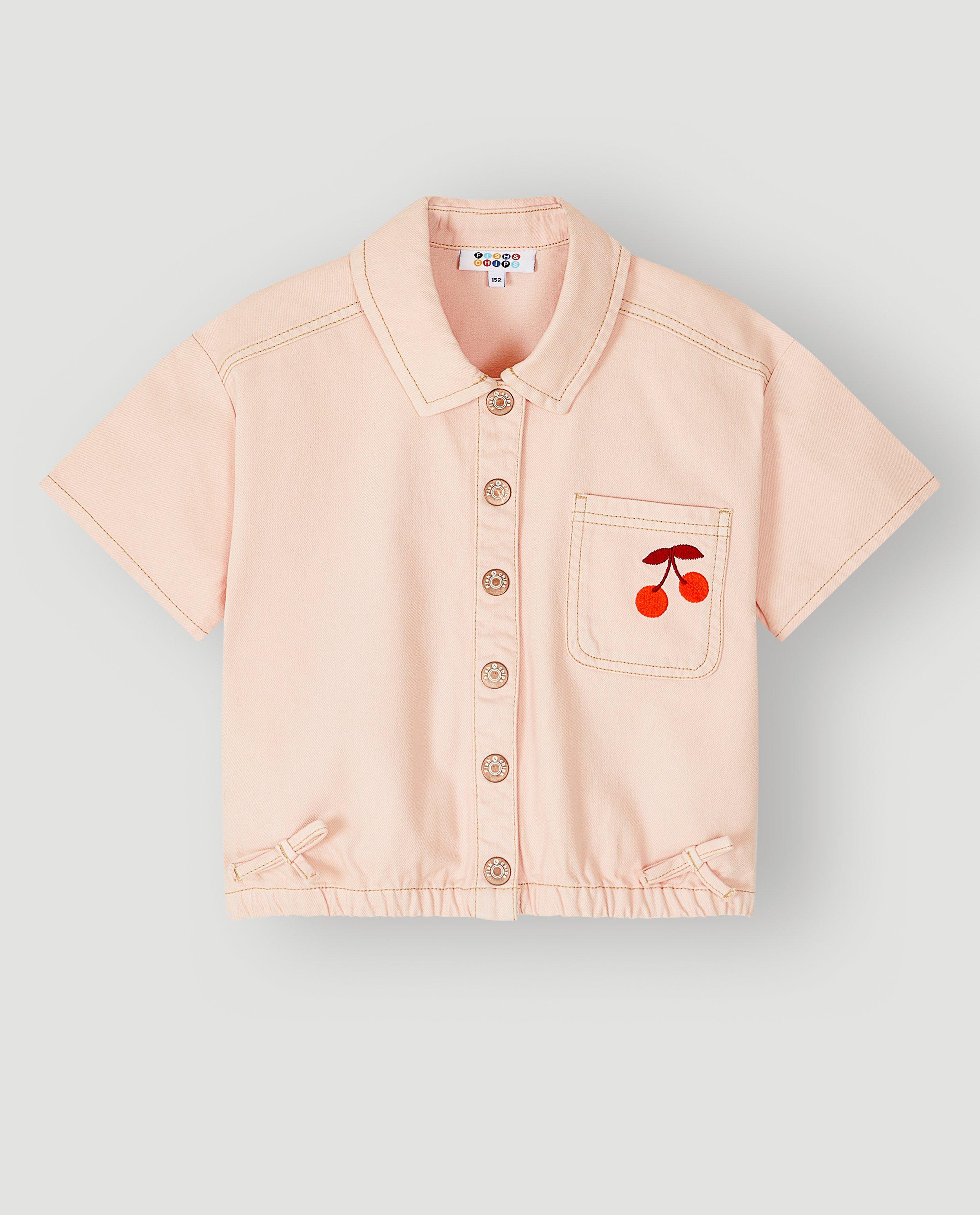 Jeanshemd met geborduurde kersen - Product Detail - lichtroze - afbeelding nummer 5