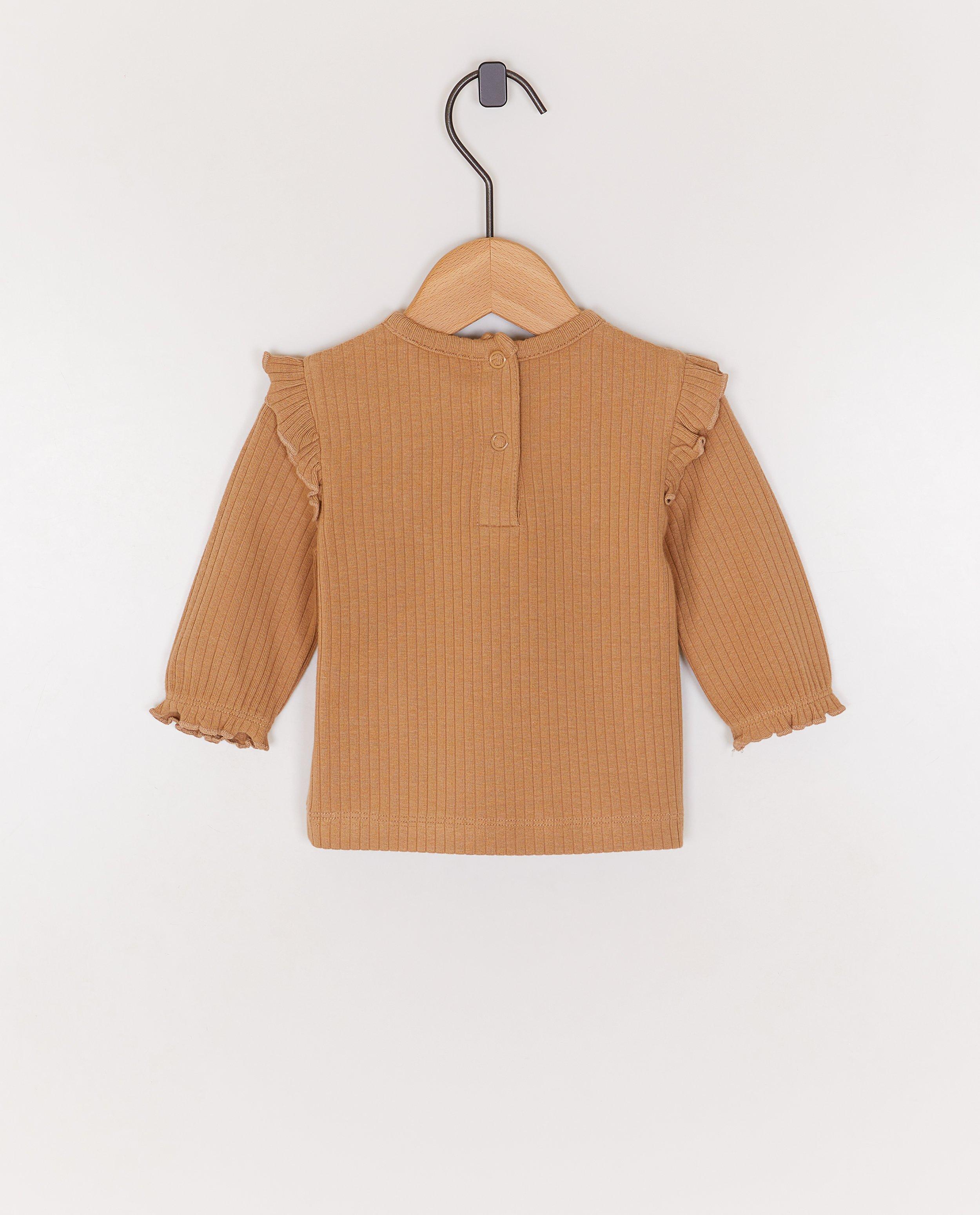 T-shirt &agrave; manches longues avec un ourson brod&eacute; - D&eacute;tails du produit - brun - image num&eacute;ro 2