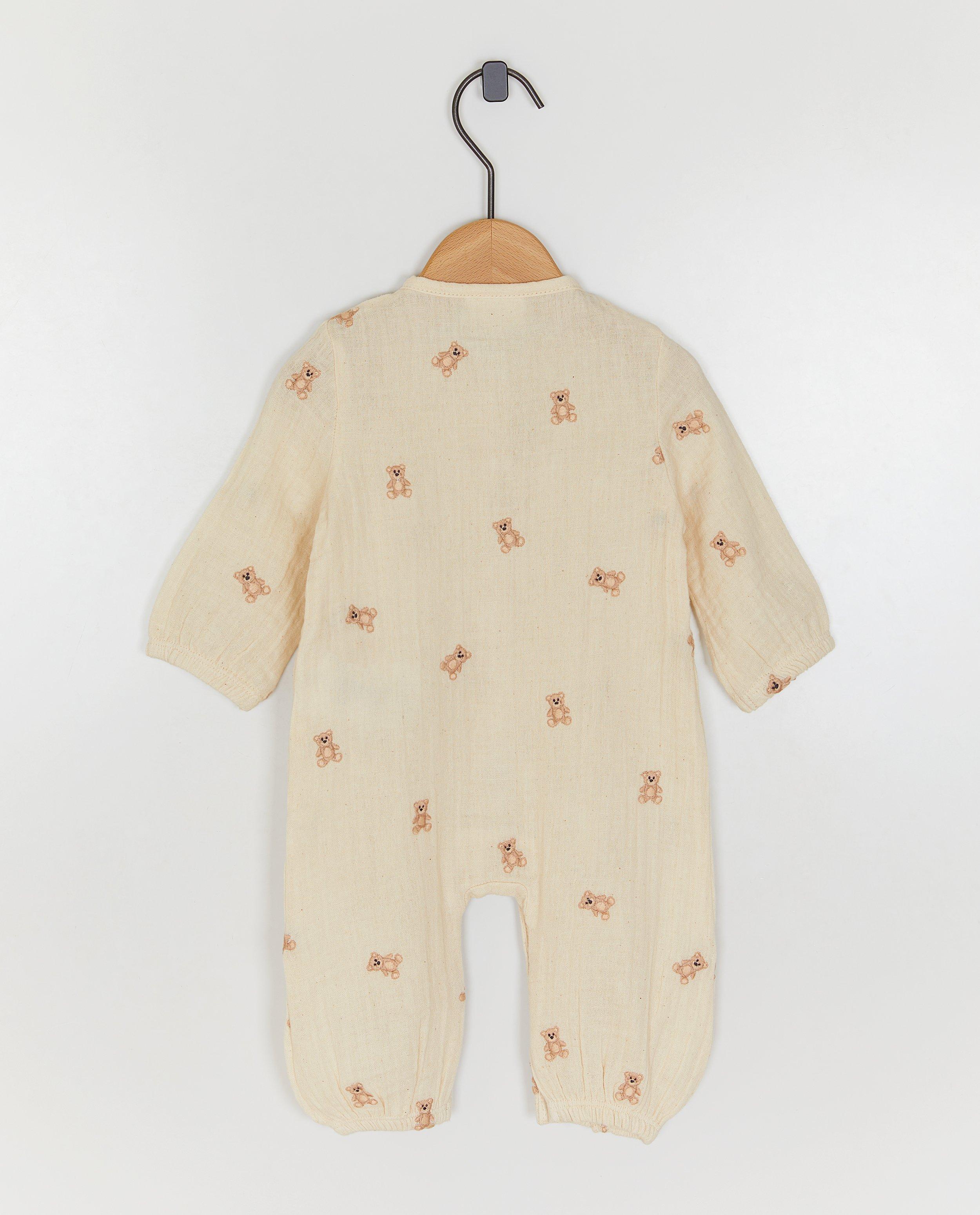 Tetra kruippakje met geborduurde beertjes - Product Detail - wit - afbeelding nummer 2