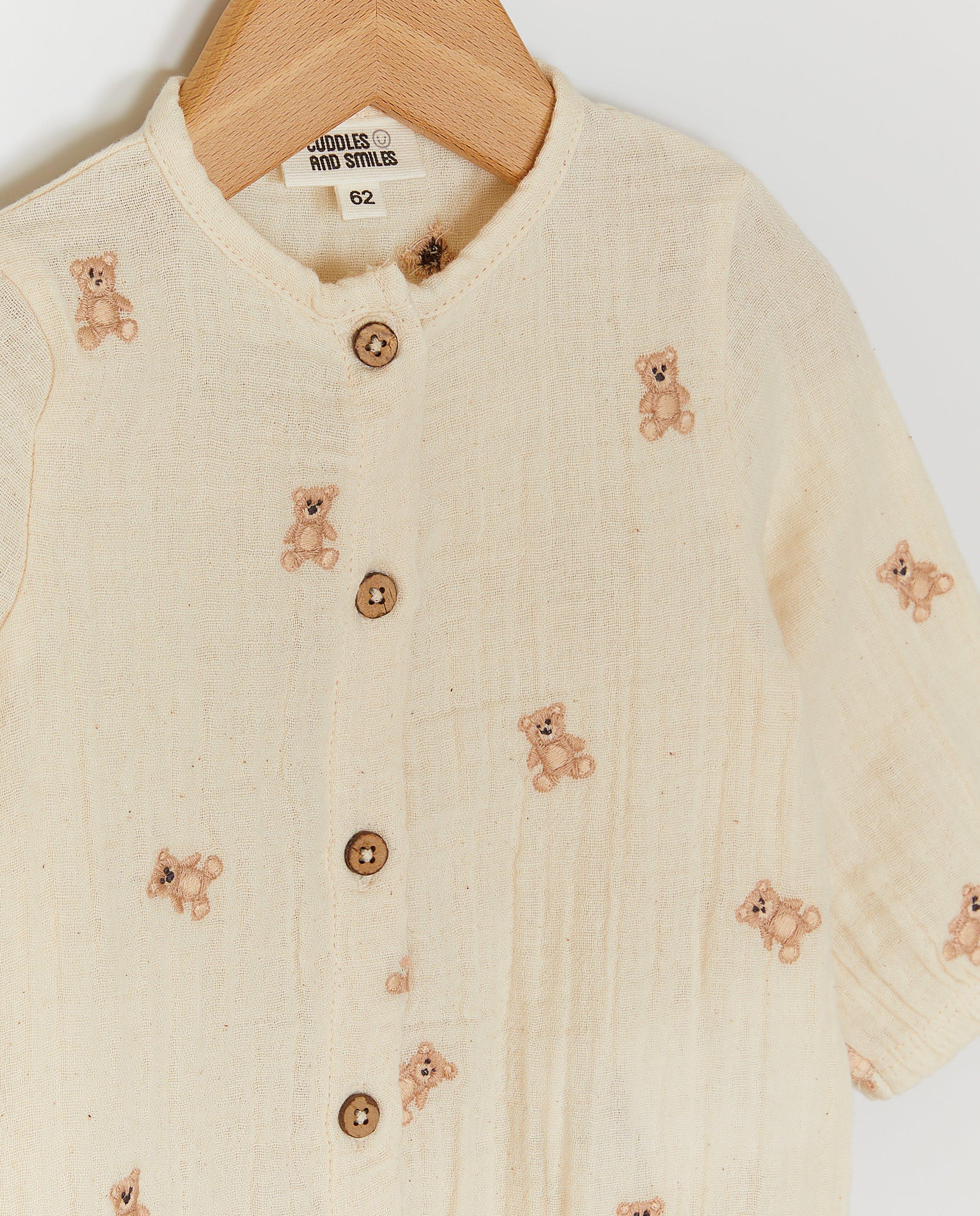 Tetra kruippakje met geborduurde beertjes - Product Detail - wit - afbeelding nummer 3