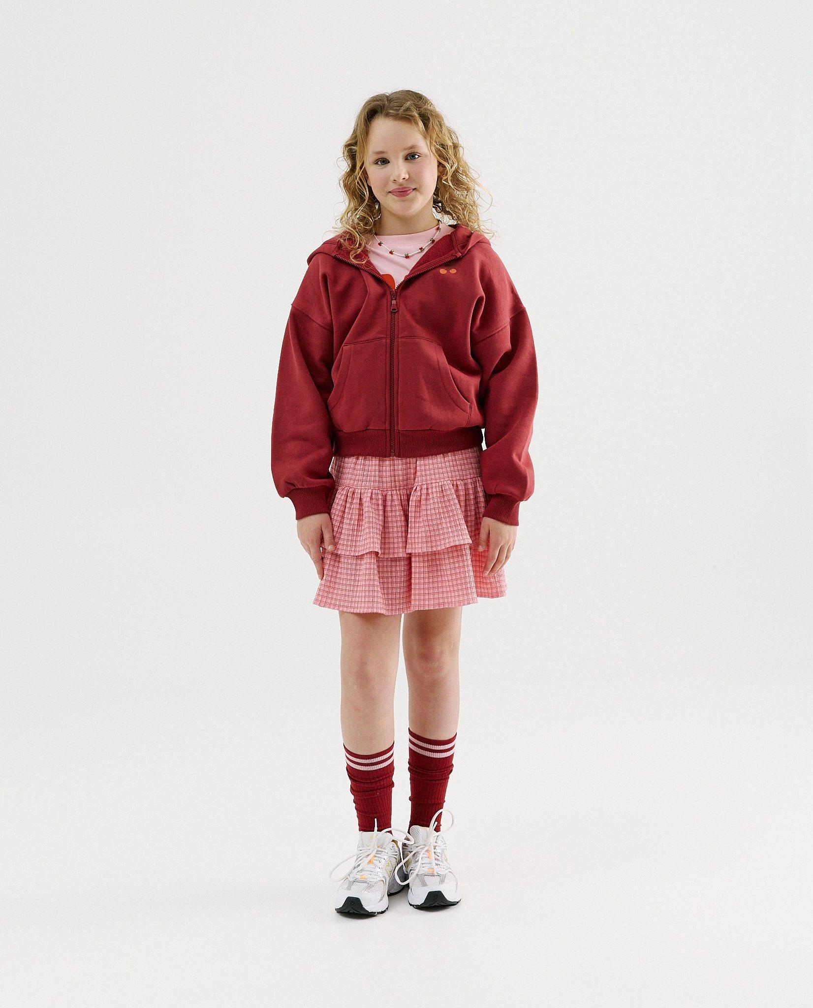 Geruite rok met volants