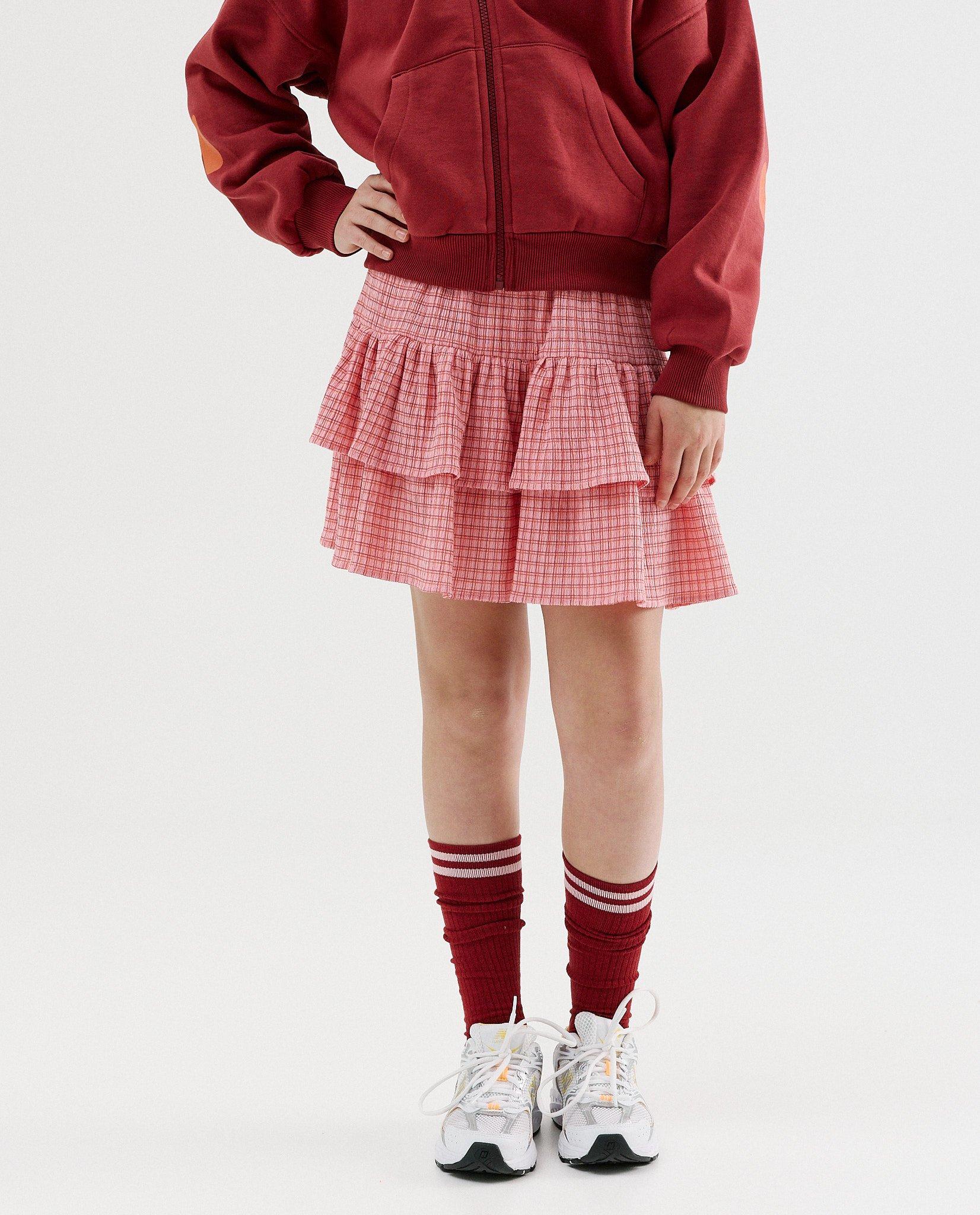 Rokken - Geruite rok met volants