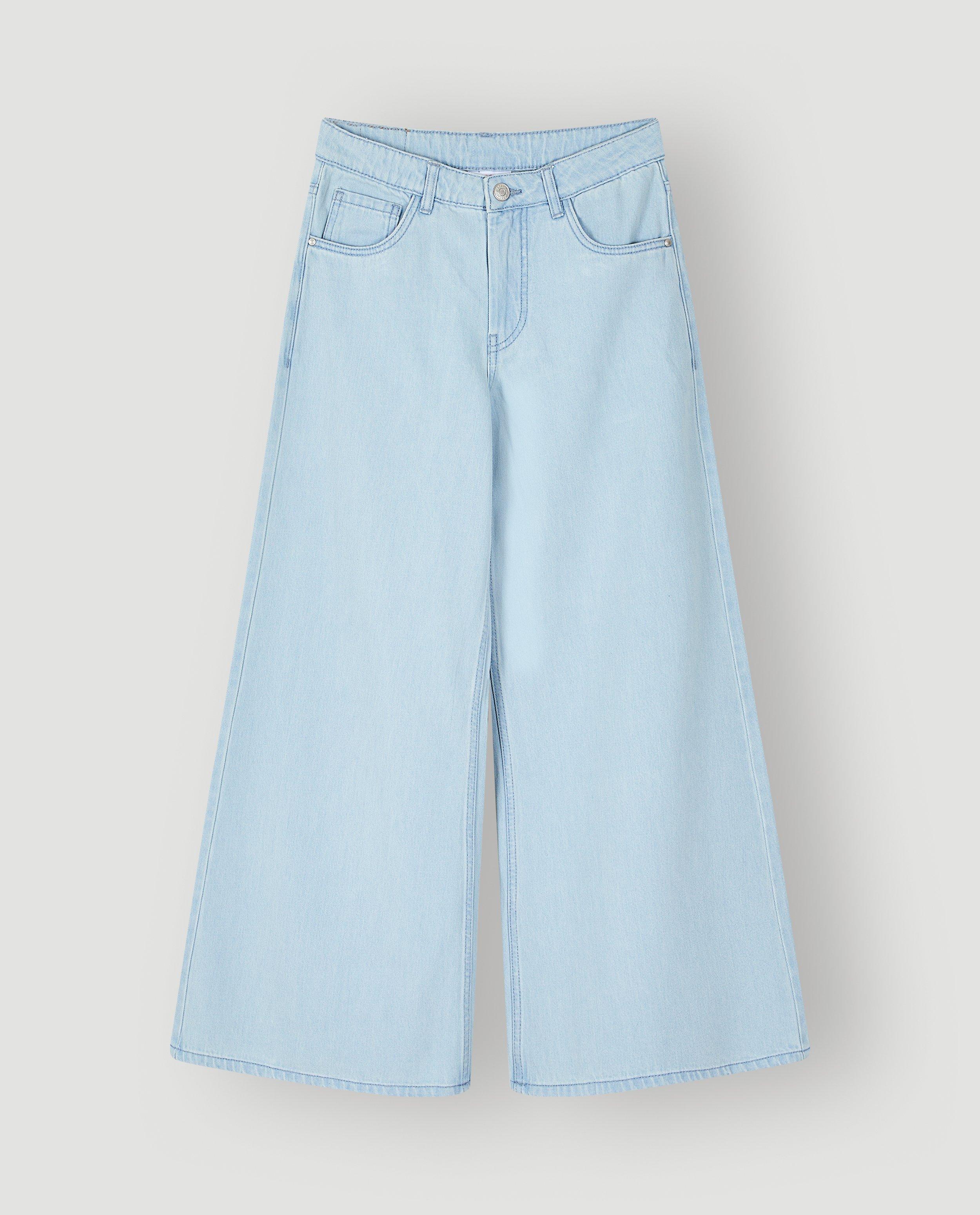 Jean bleu clair avec n&oelig;uds, wide fit, 134-176 - D&eacute;tails du produit - bleu clair - image num&eacute;ro 6