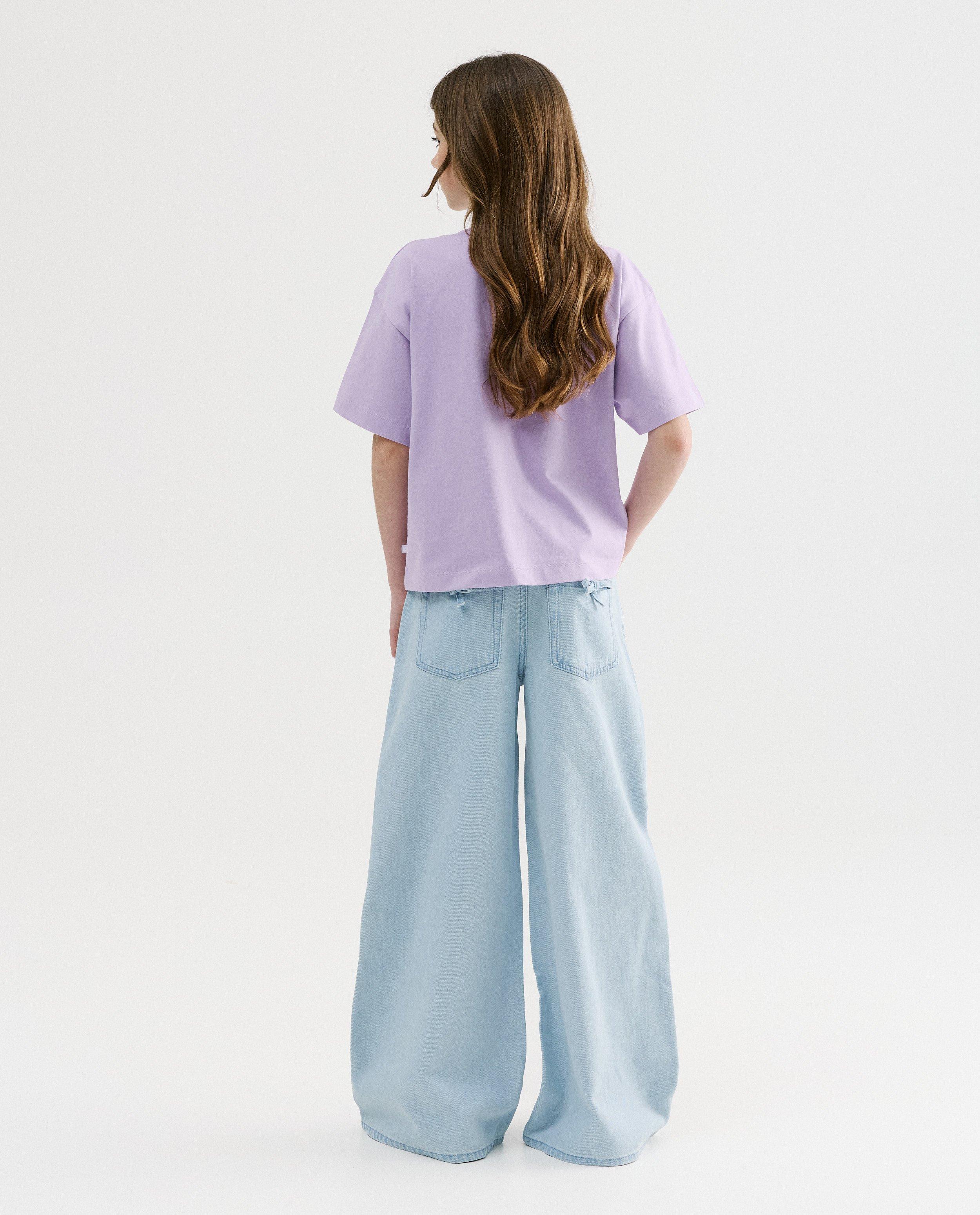 T-shirt avec n&oelig;ud en perles, relaxed fit, 134-176 - D&eacute;tails du produit - lilas - image num&eacute;ro 3