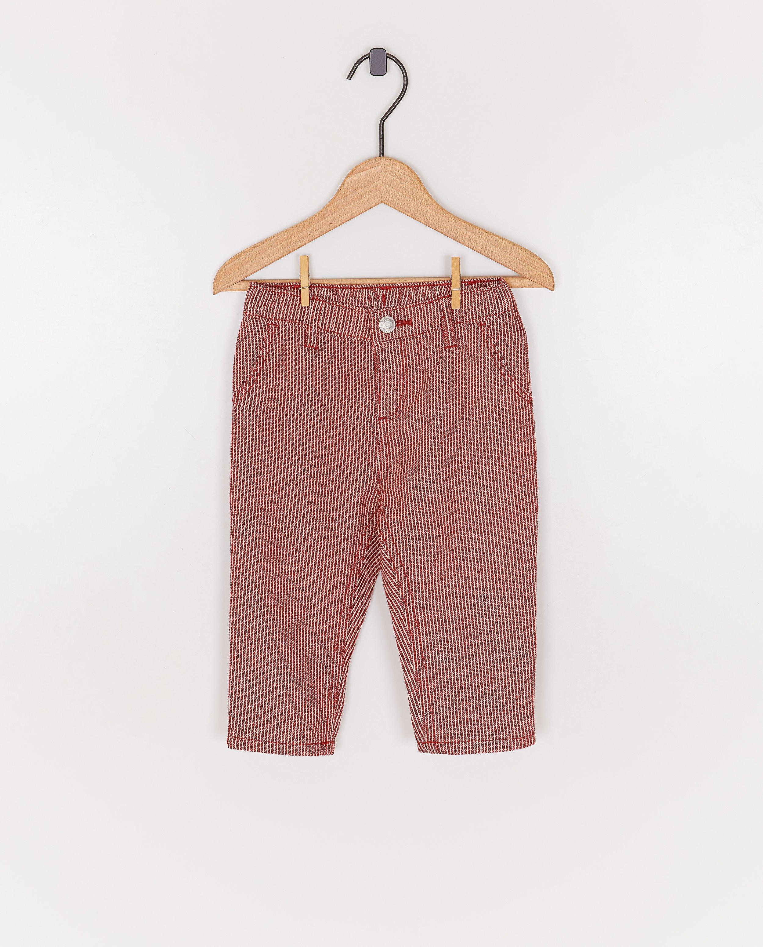 Broek met fijne strepen