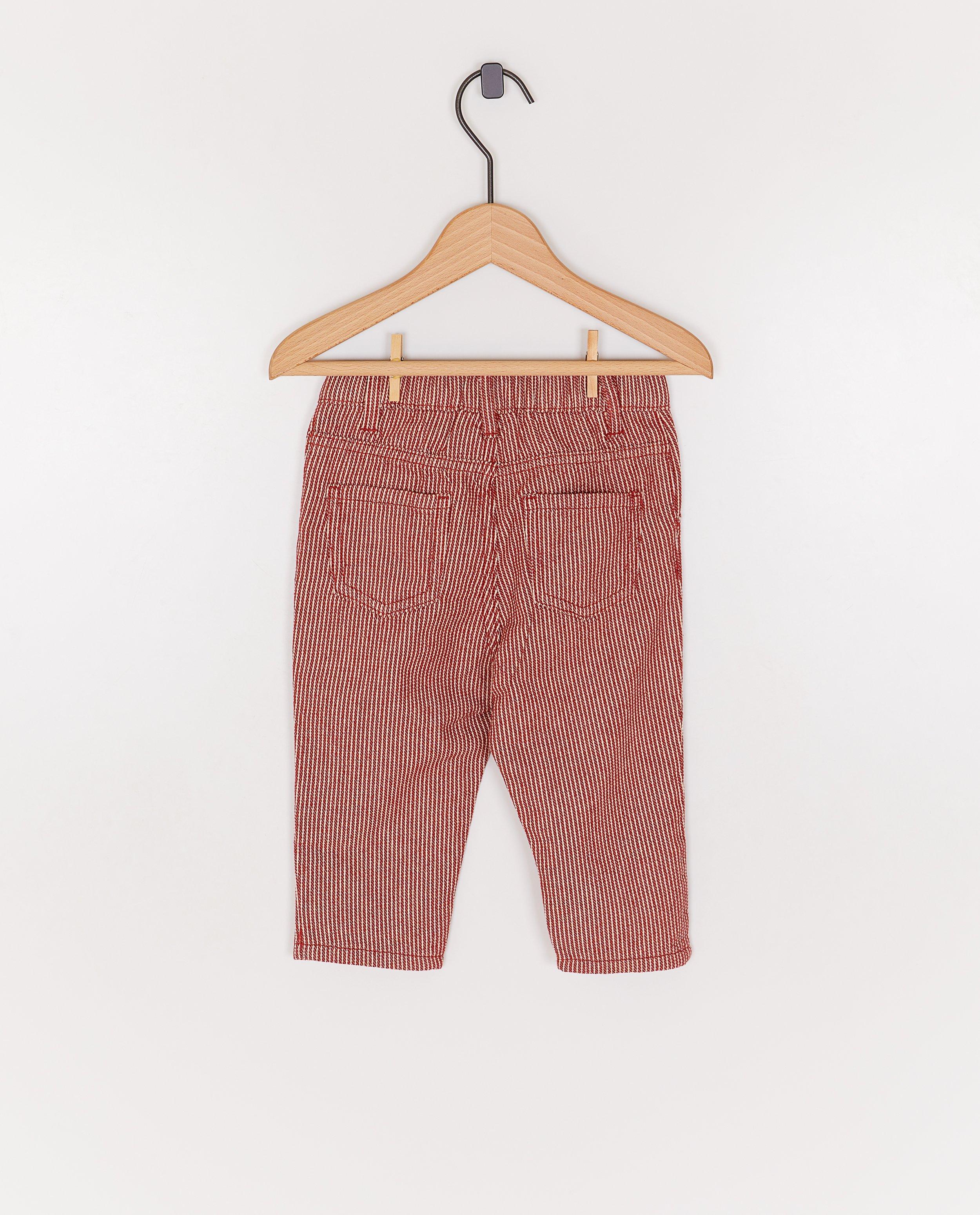 Broek met fijne strepen - Product Detail - rood - afbeelding nummer 2