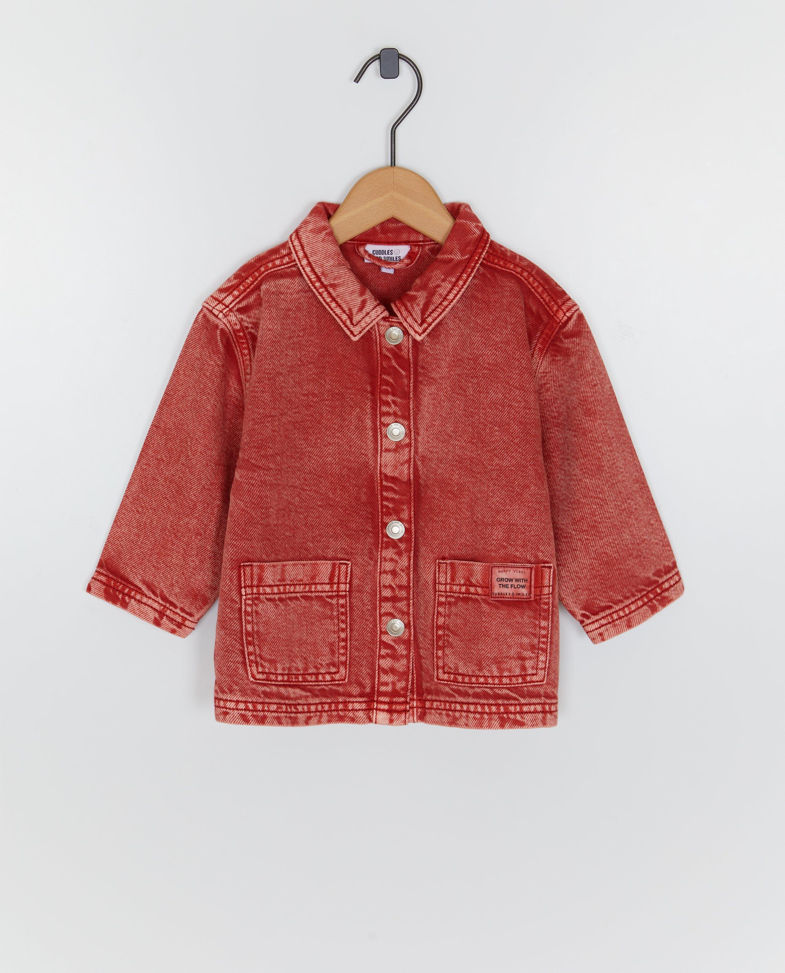 Chemise en jean rouge