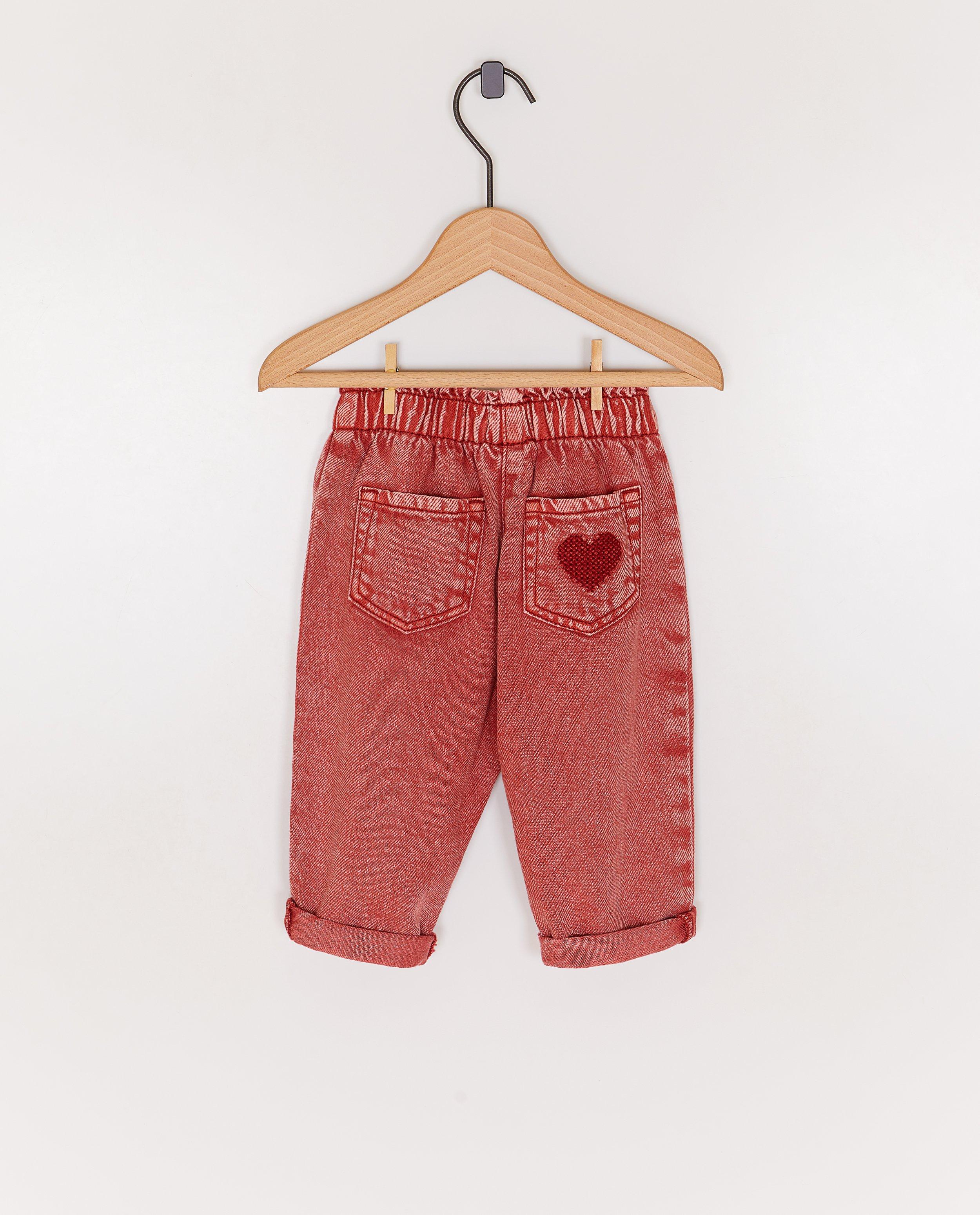 Jeans rouge, baggy fit - D&eacute;tails du produit - rouge - image num&eacute;ro 4
