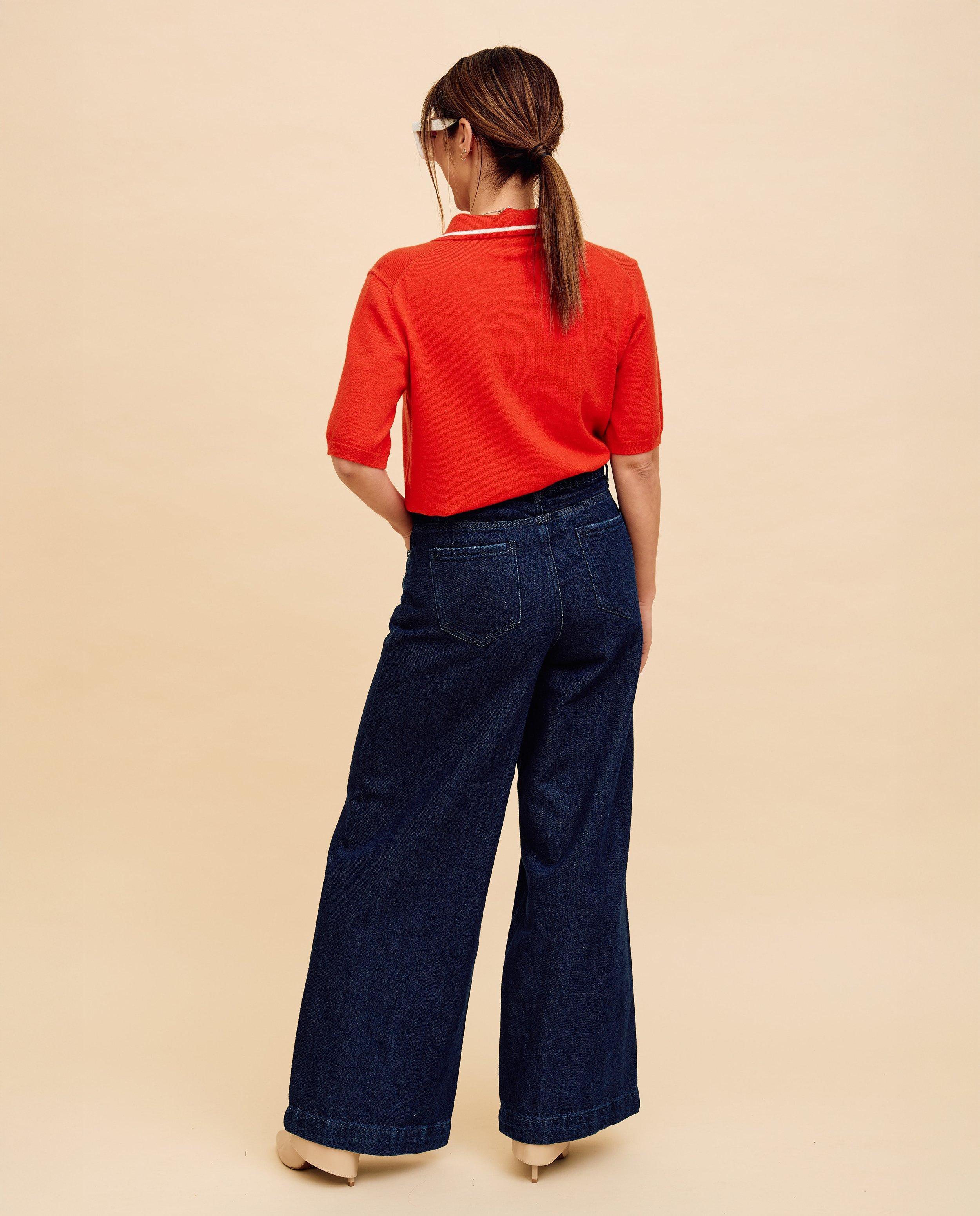 Pull polo rouge - D&eacute;tails du produit - orange - image num&eacute;ro 3