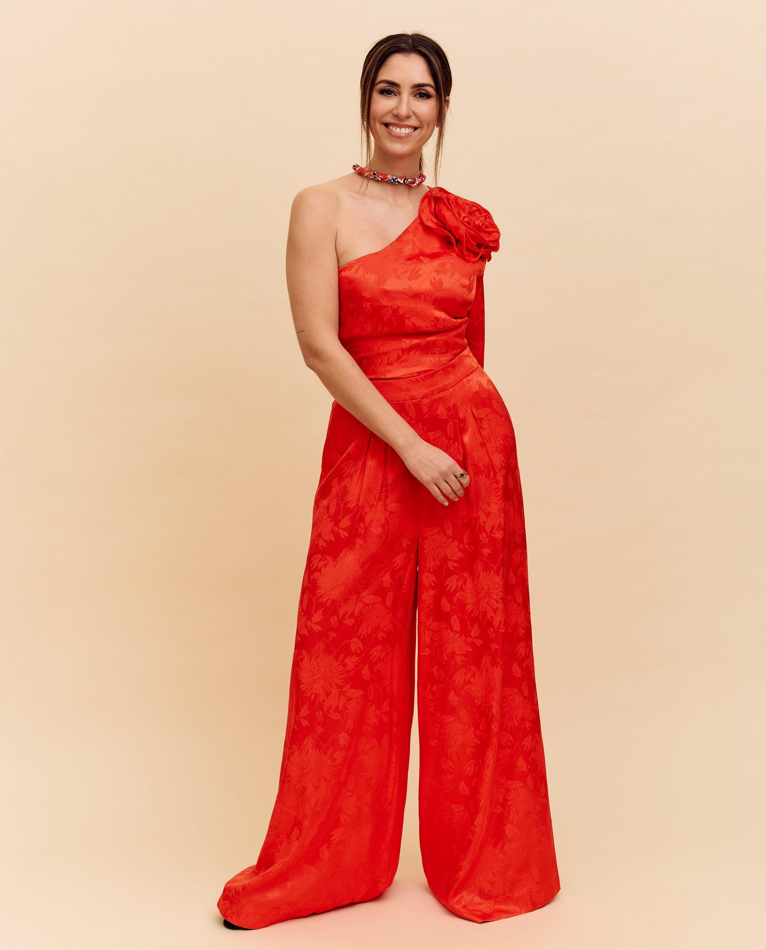 Broek met bloemenpatroon, wide leg fit - Product Detail - oranje - afbeelding nummer 2