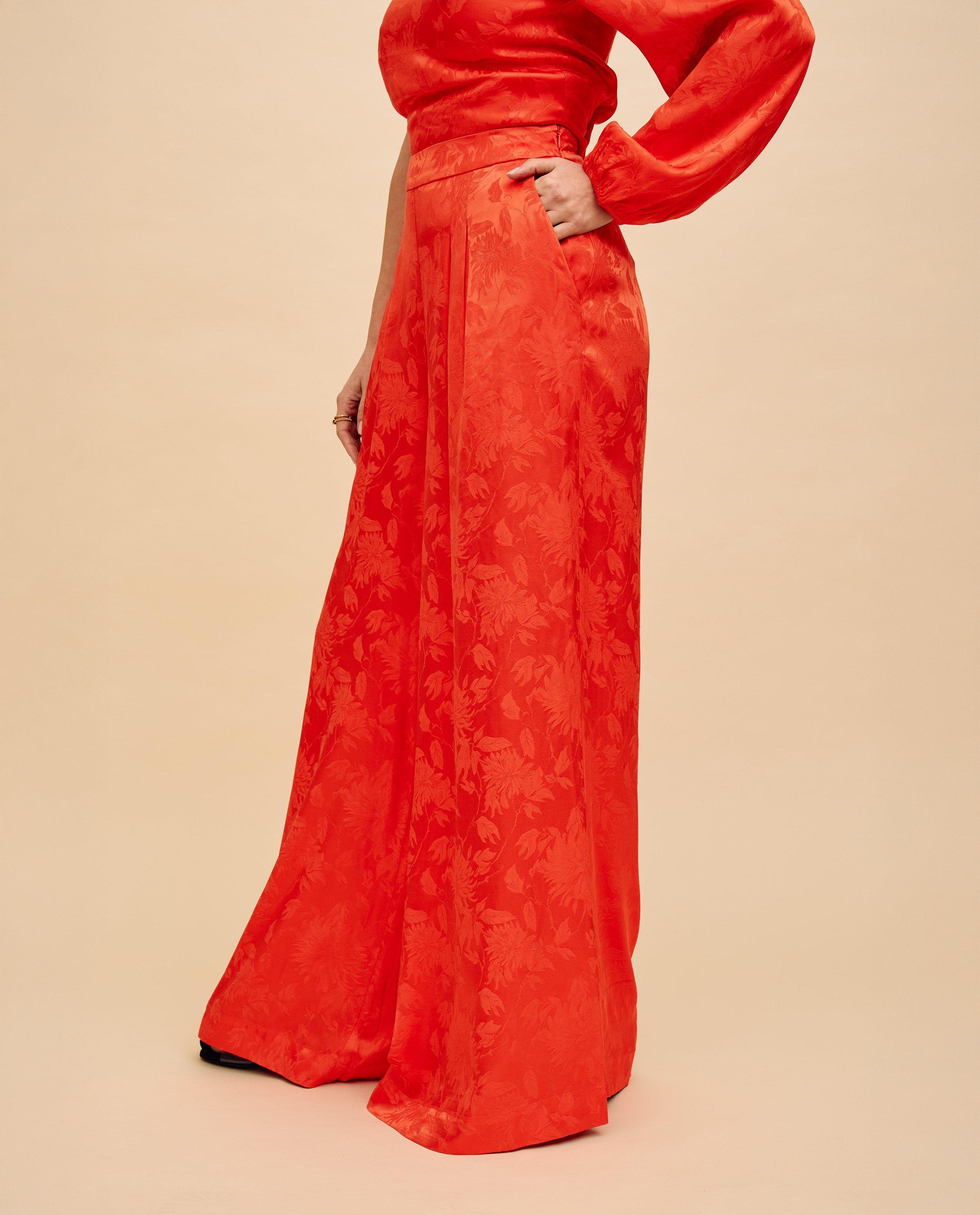 Broek met bloemenpatroon, wide leg fit - Product Detail - oranje - afbeelding nummer 5