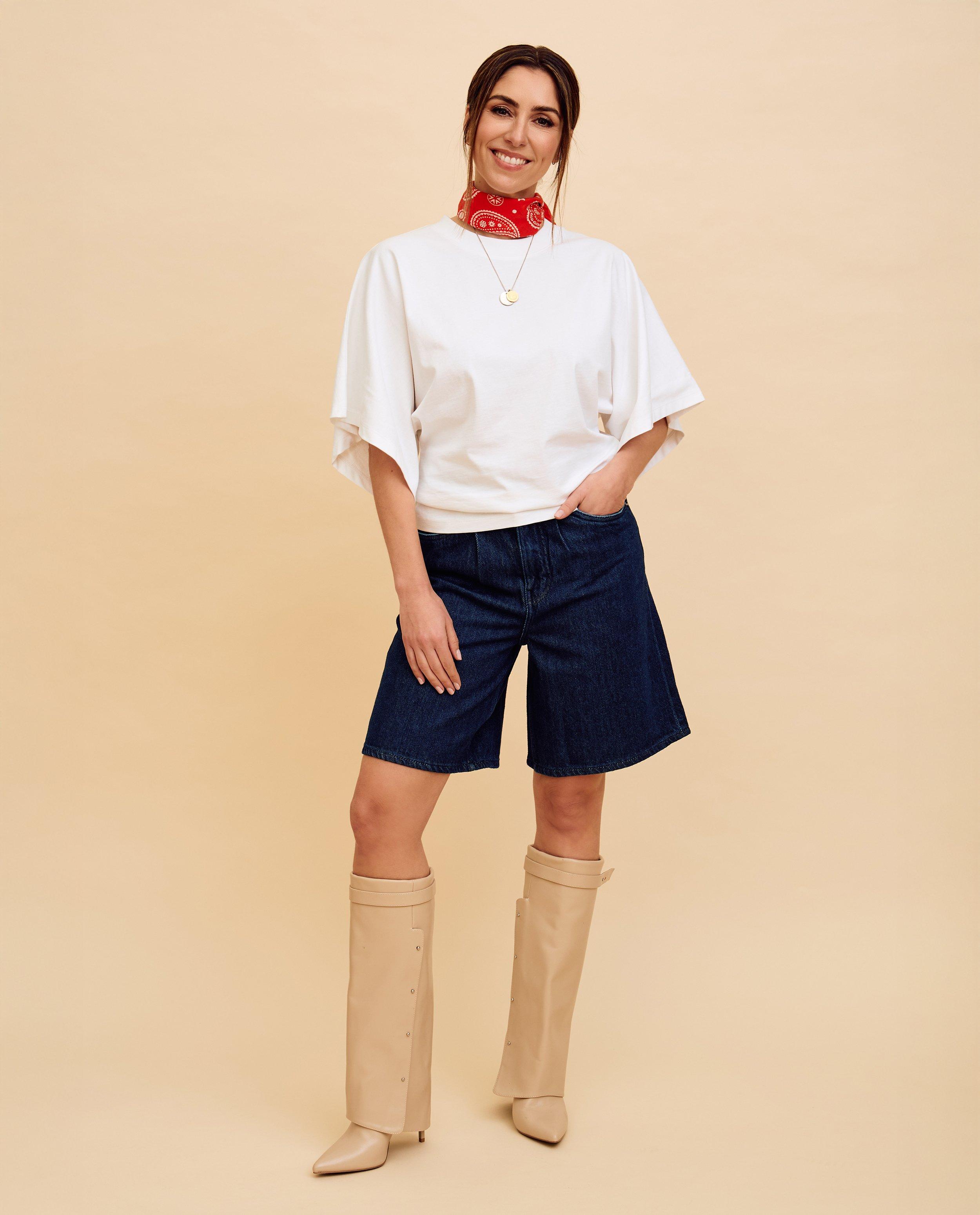 Short en denim bleu fonc&eacute;, slouchy fit - D&eacute;tails du produit - bleu fonc&eacute; - image num&eacute;ro 2